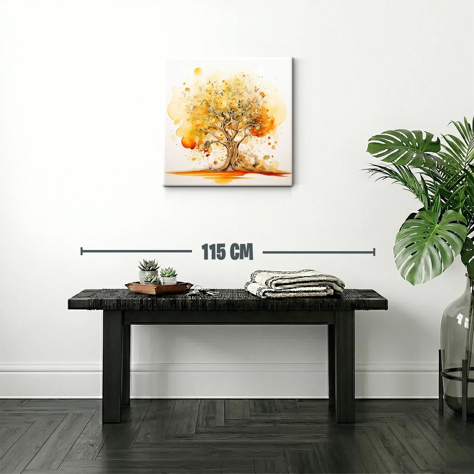 Árbol abstracto con tonos cálidos y dorados — miniatura 2