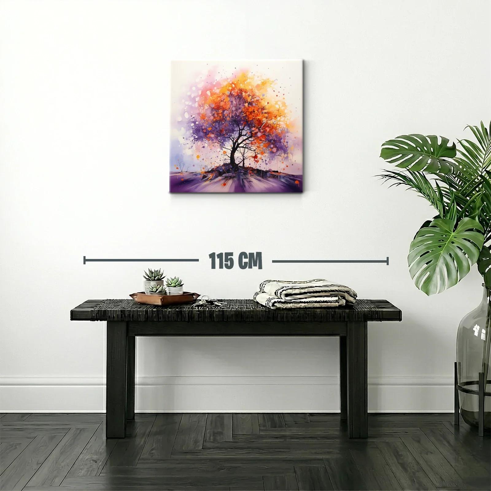 Árbol vibrante con tonos cálidos y morados en movimiento — miniatura 2