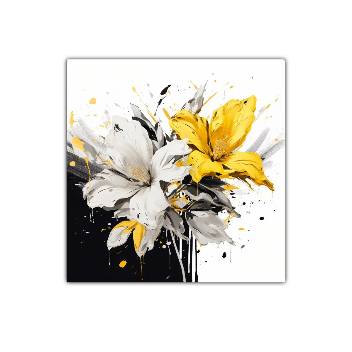 Flores en contraste brillante con tonos amarillos y grises — imagen principal