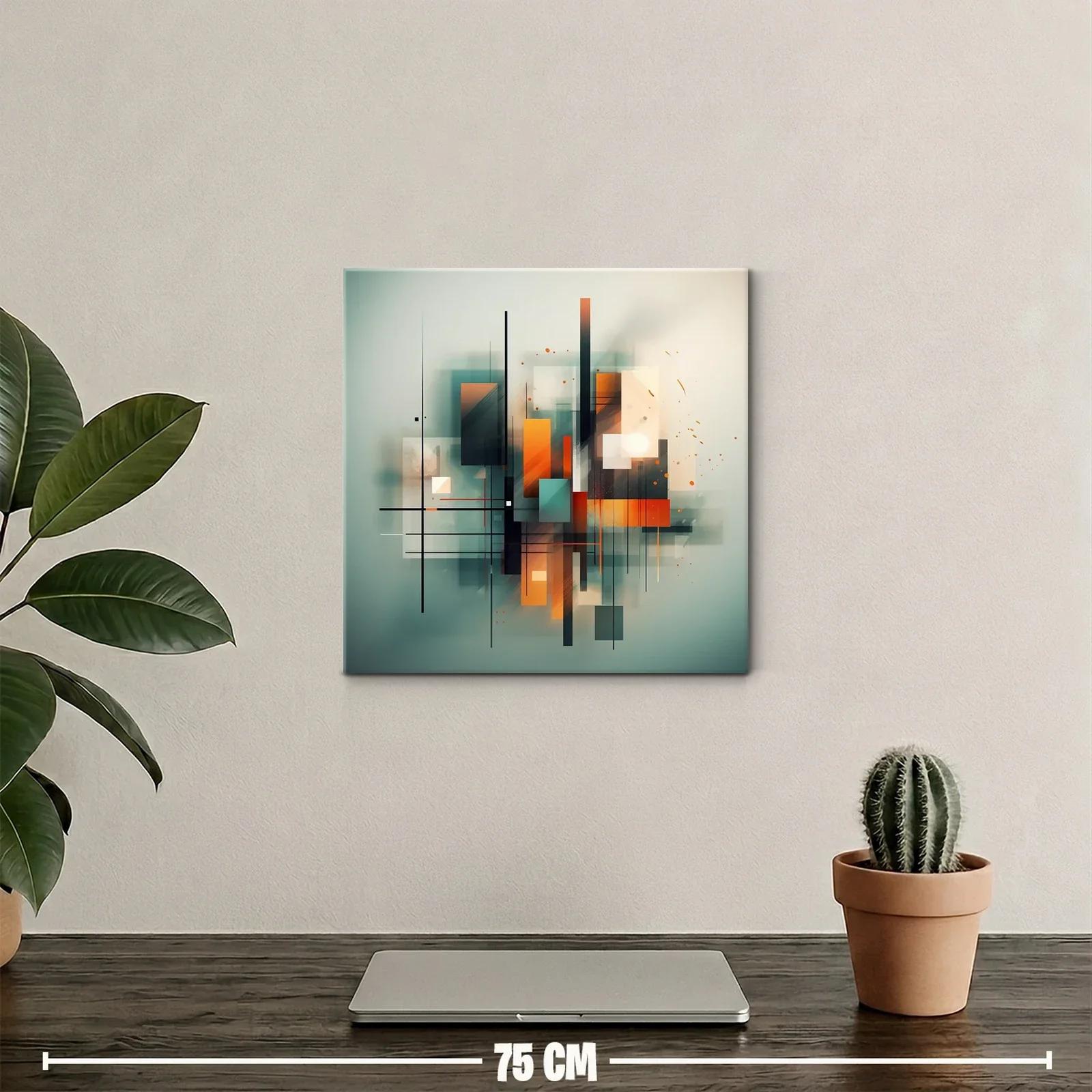 Composición abstracta en tonos cálidos y fríos — miniatura 2