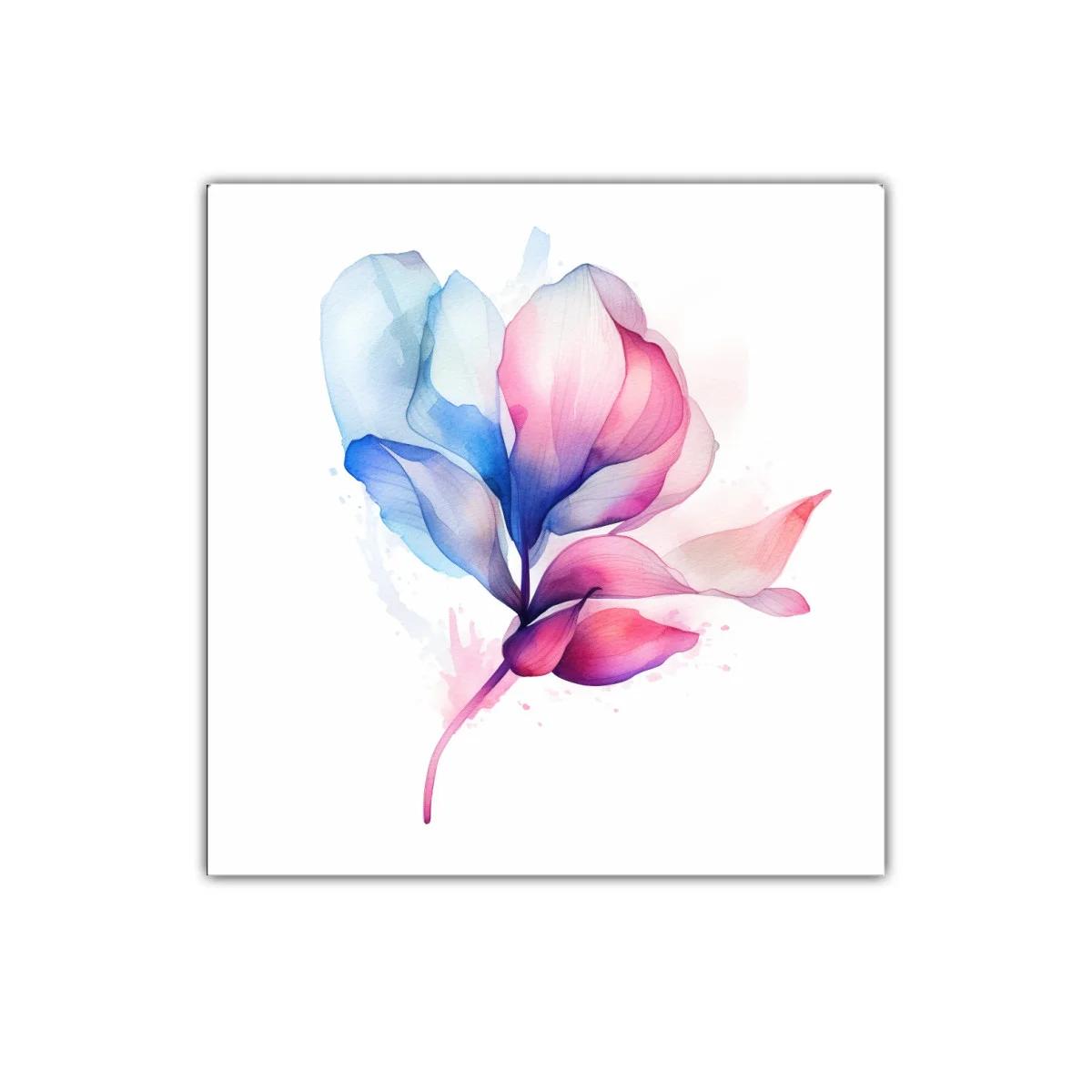 Cuadro decorativo flor en tonos azules y rosas delicados — imagen principal