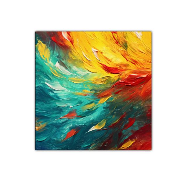 Cuadro decorativo con explosión de colores vibrantes y dinámicos