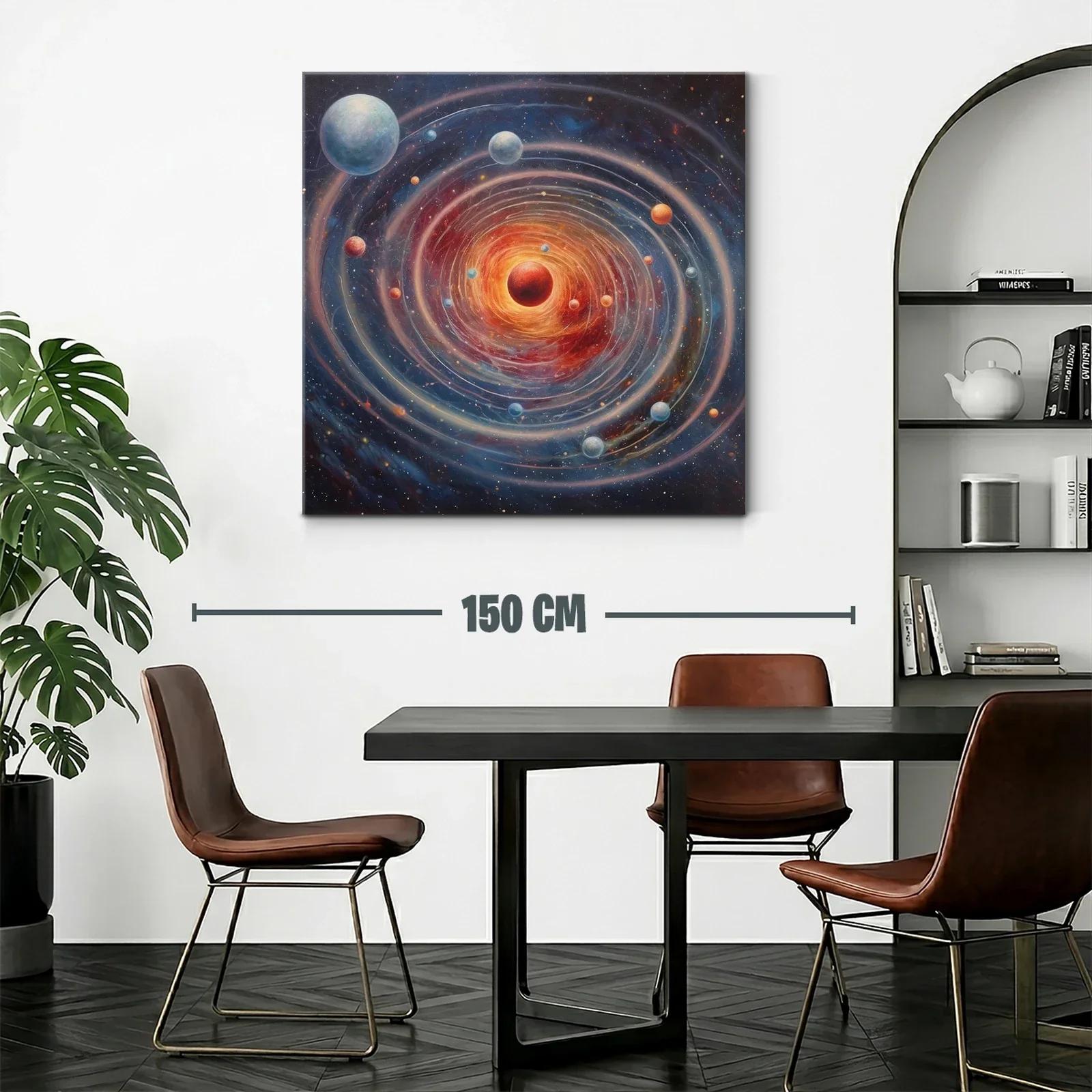 Universo en espiral con planetas en tonos cálidos y fríos — miniatura 2