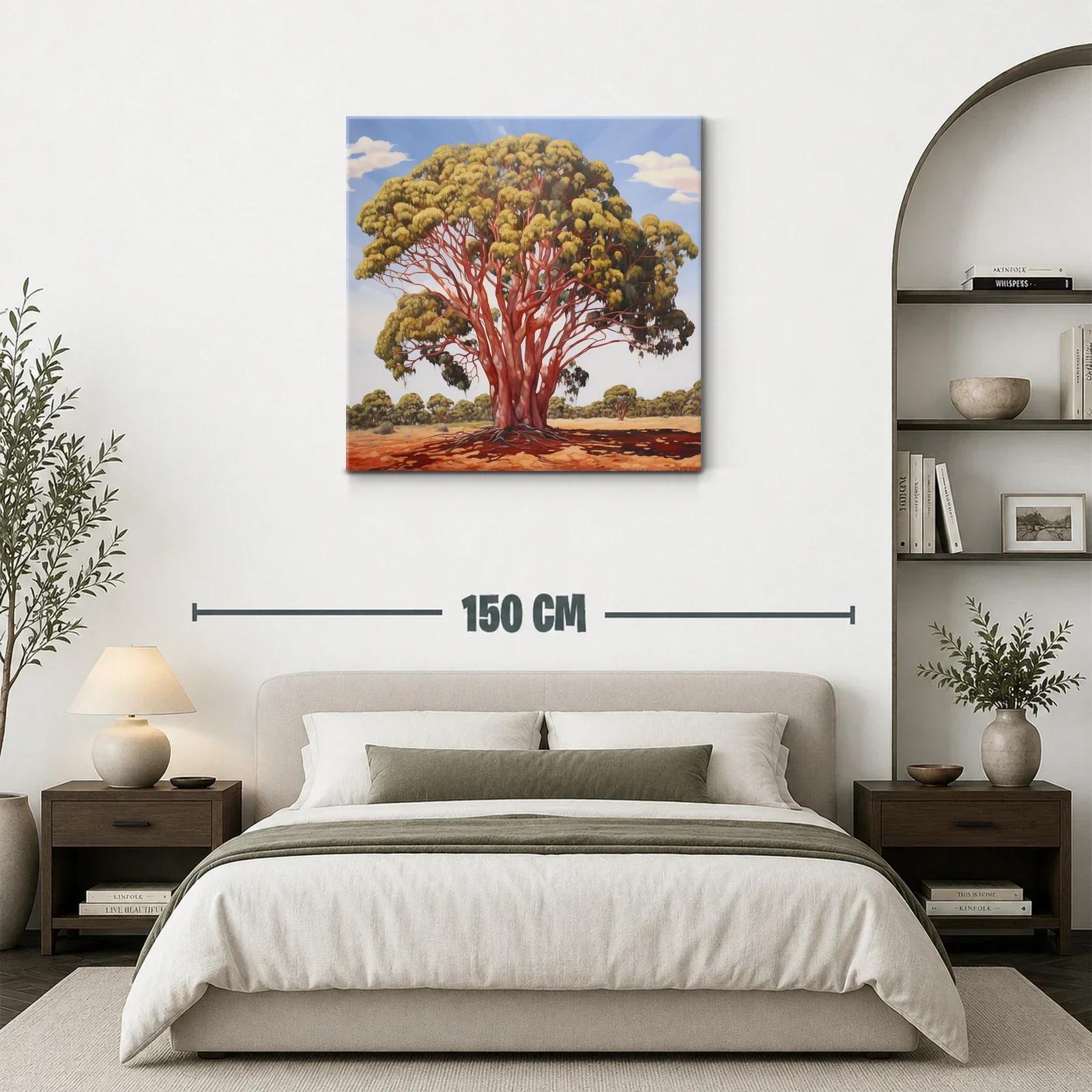 Impresionante árbol con tronco rojo sobre paisaje soleado — miniatura 3