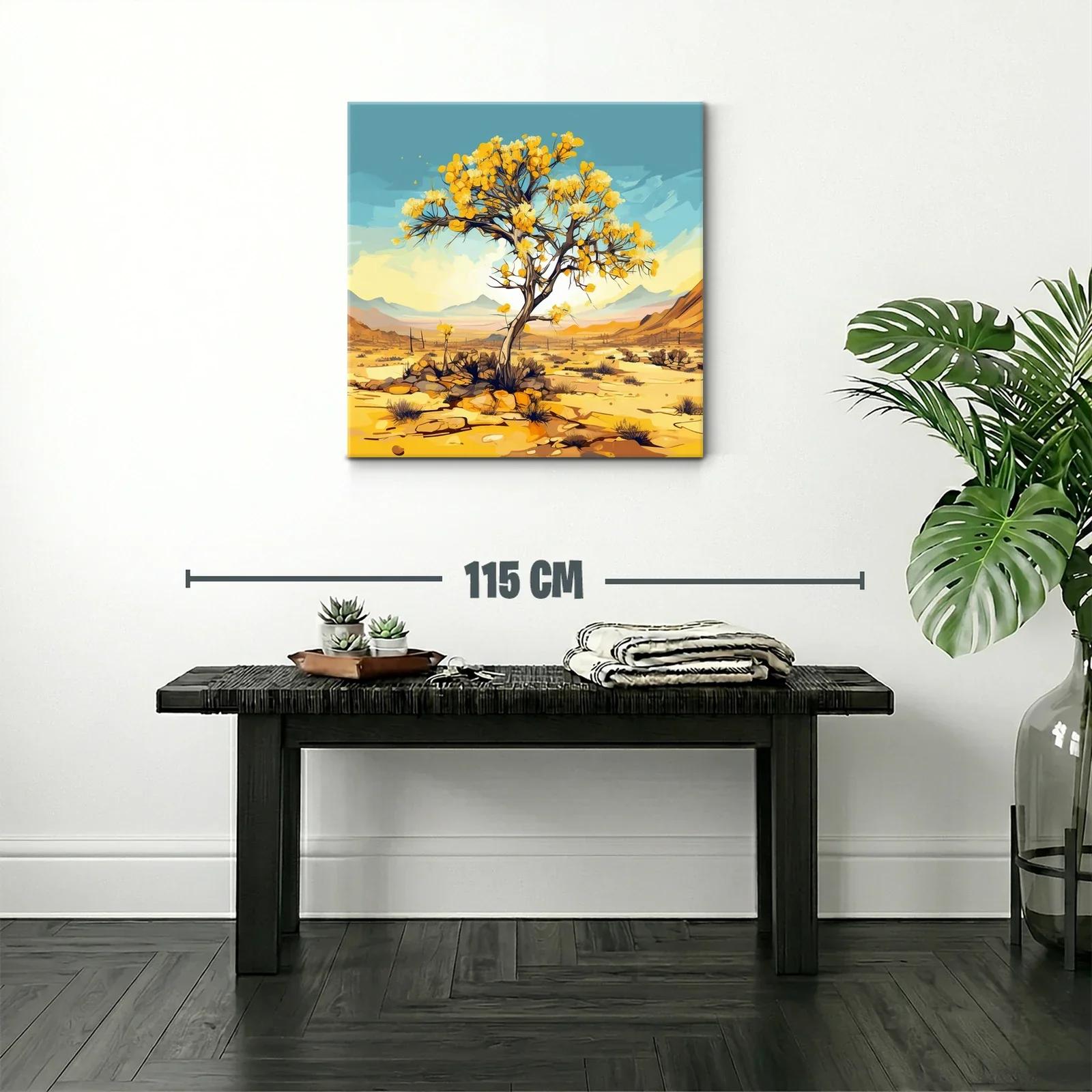 Árbol amarillo en paisaje desértico vibrante — miniatura 2
