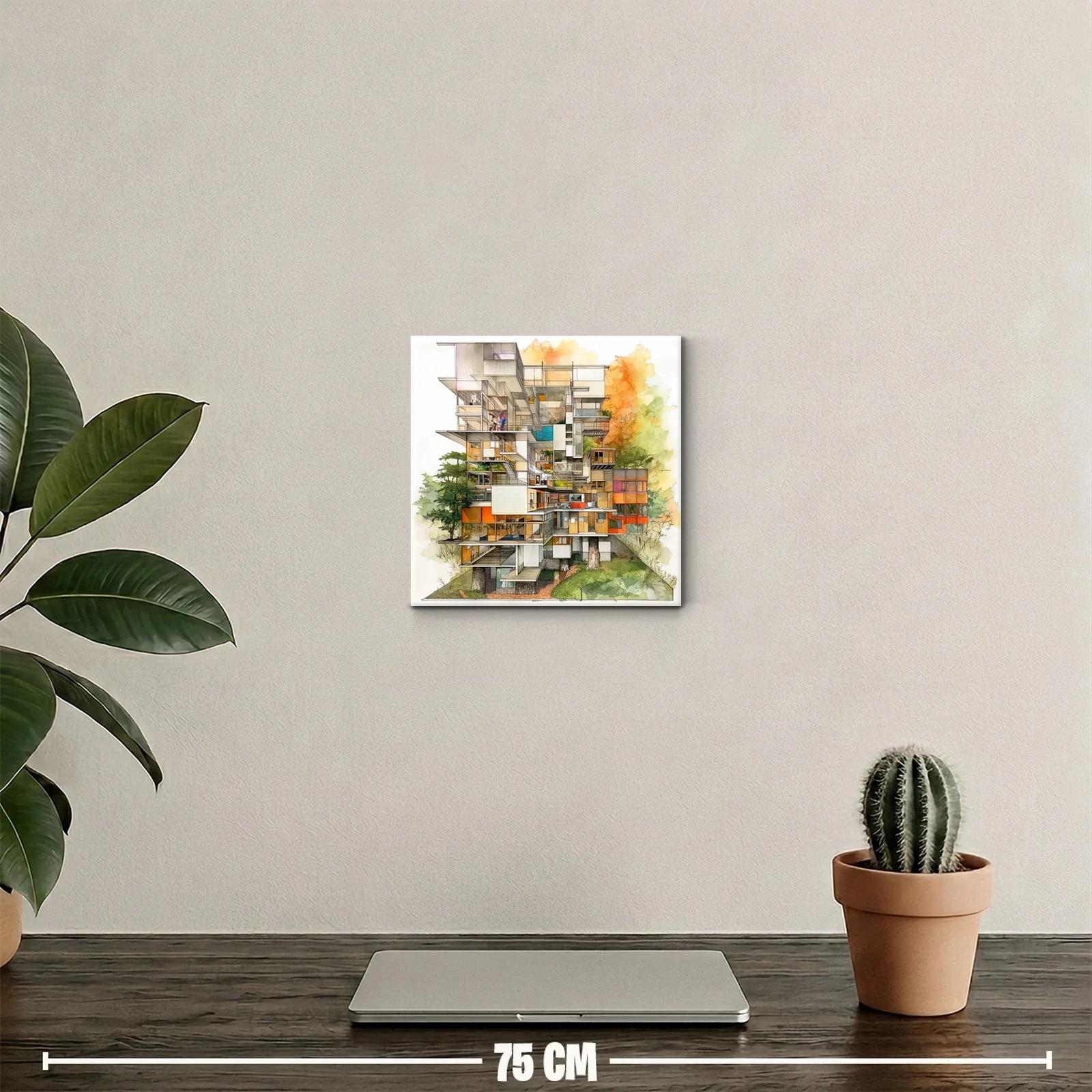 Composición arquitectónica con vibrantes tonos otoñales — miniatura 2