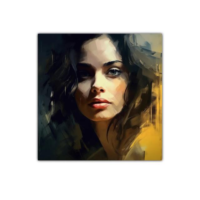 Retrato femenino con luz y sombra en tonos cálidos