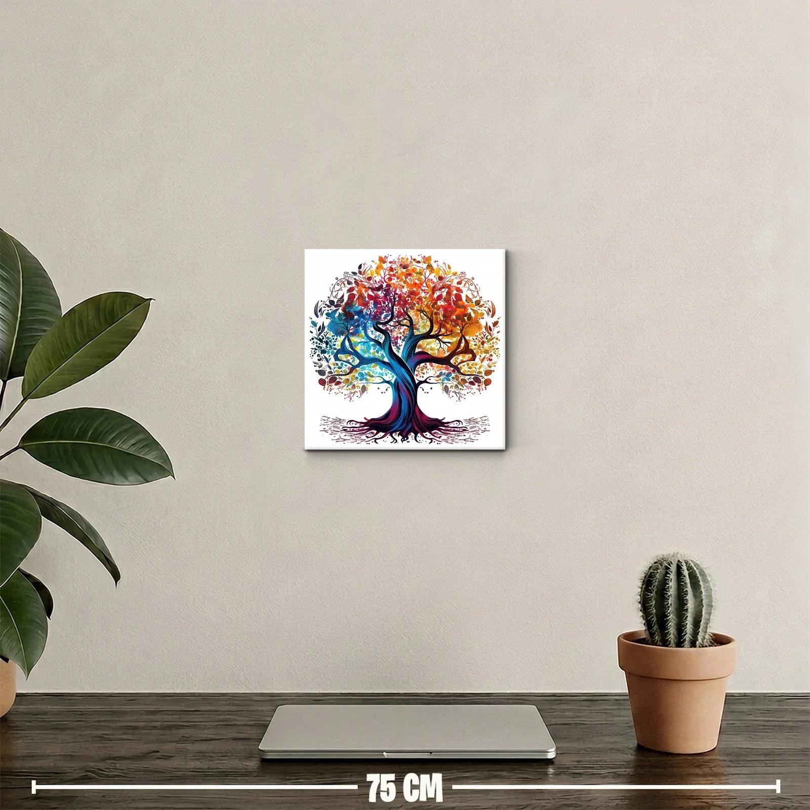 Árbol colorido con ramas entrelazadas y hojas vibrantes — miniatura 2