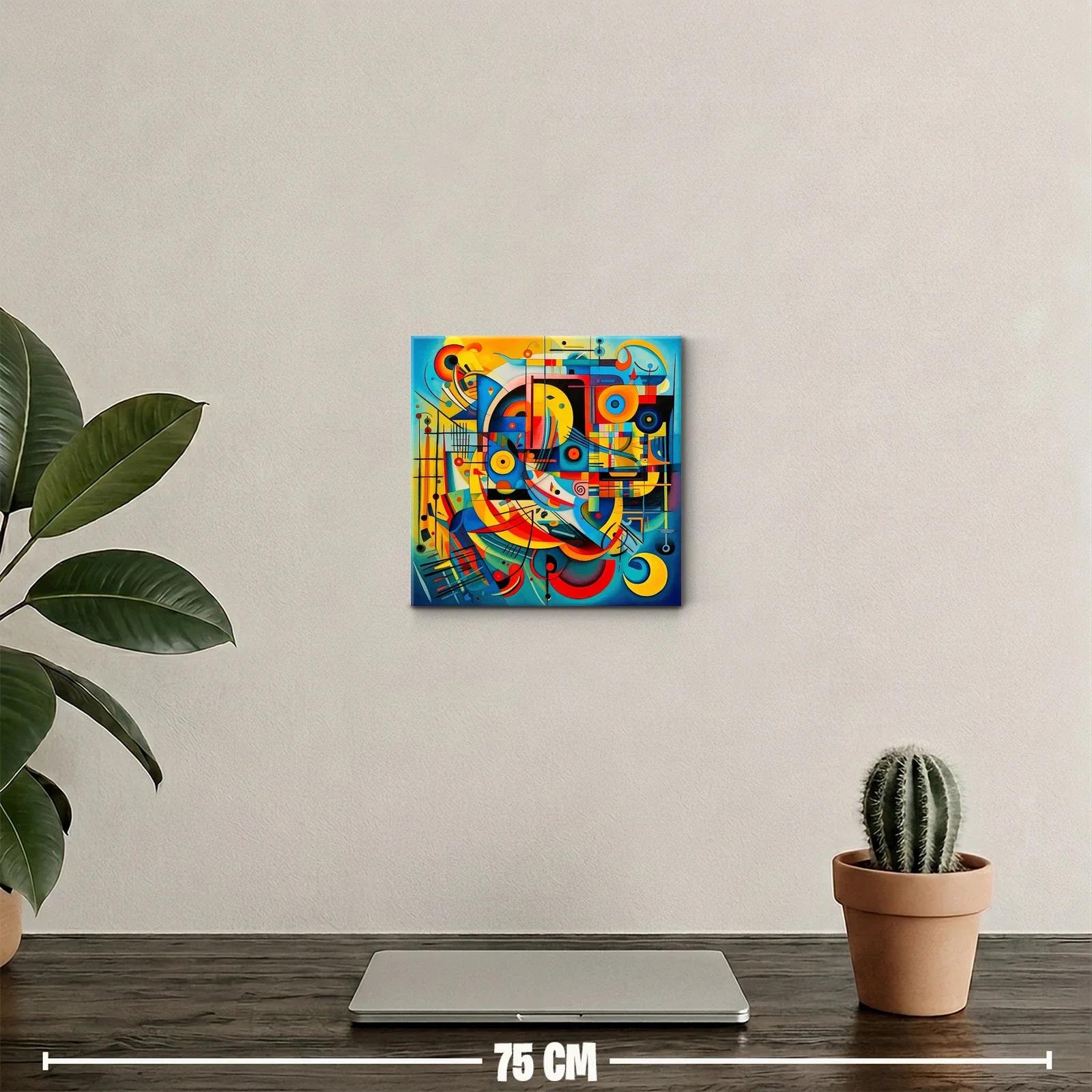Composición abstracta en vibrantes tonos cálidos y fríos — miniatura 2