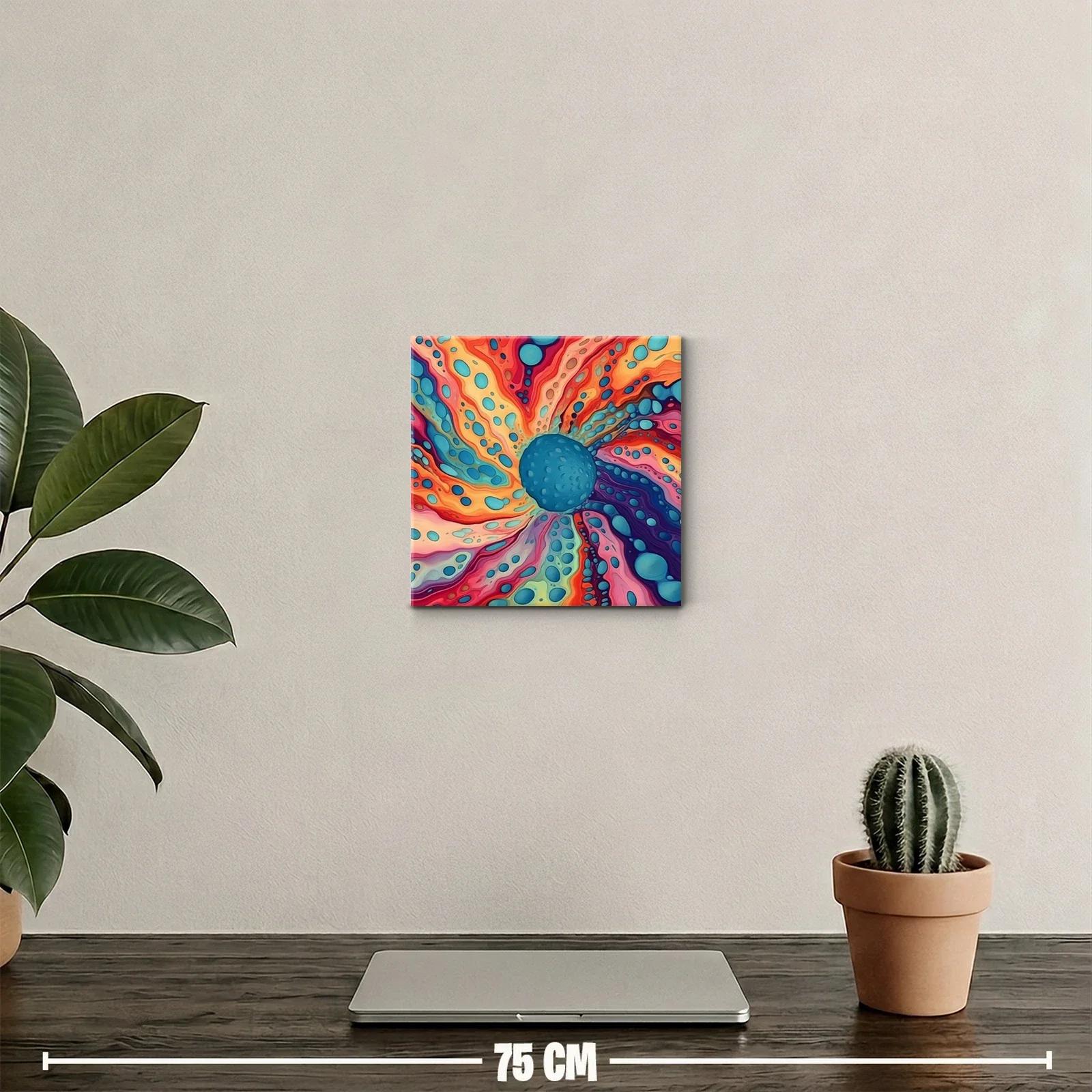Cuadro abstracto con explosión de colores vibrantes — miniatura 2
