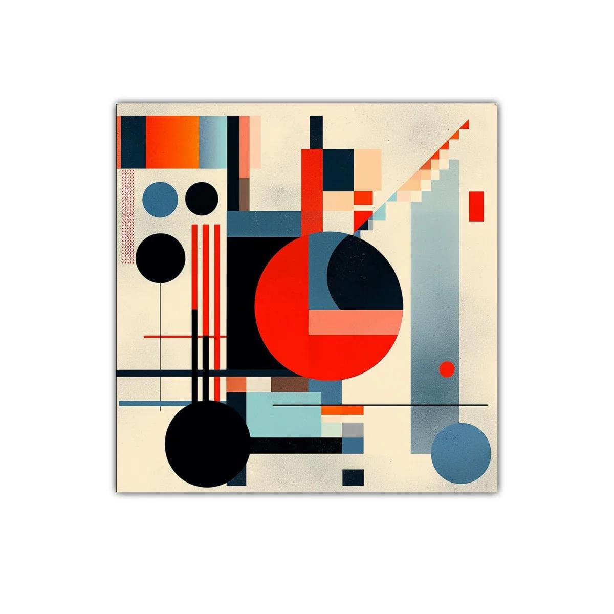 Composición geométrica vibrante con contrastes intensos