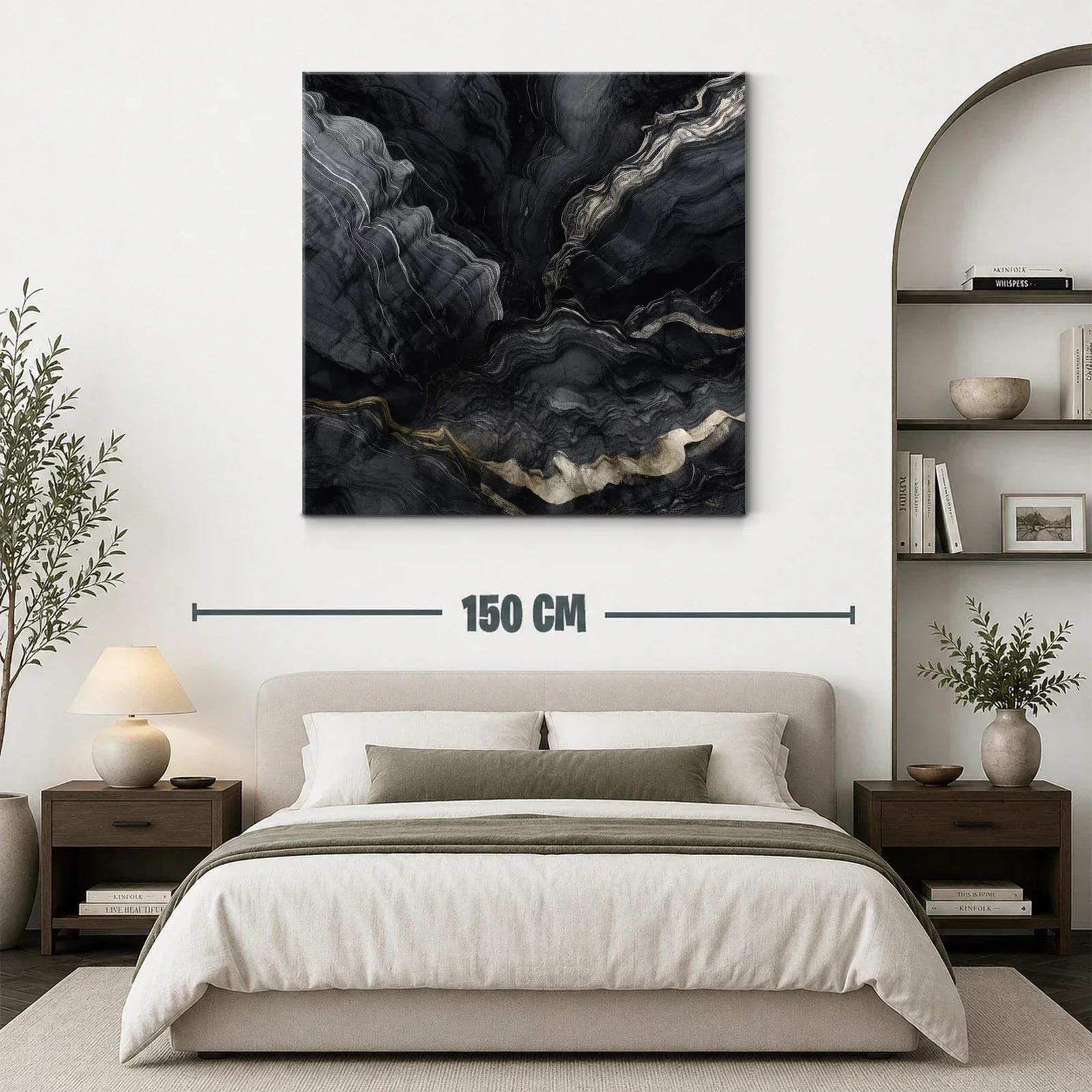 Abstracto en tonos negros y grises con acentos dorados — miniatura 3
