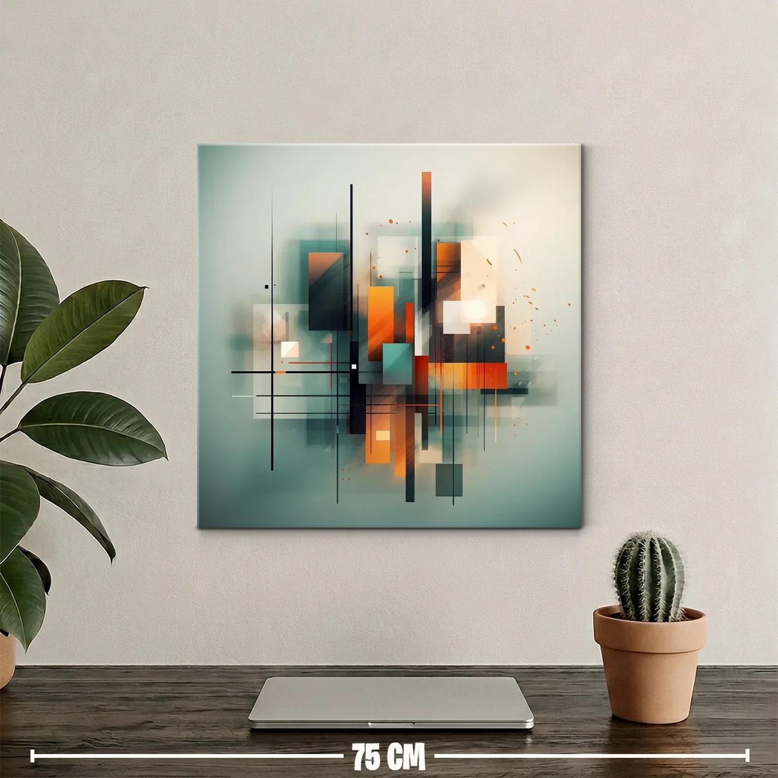 Composición abstracta en tonos cálidos y fríos — miniatura 2