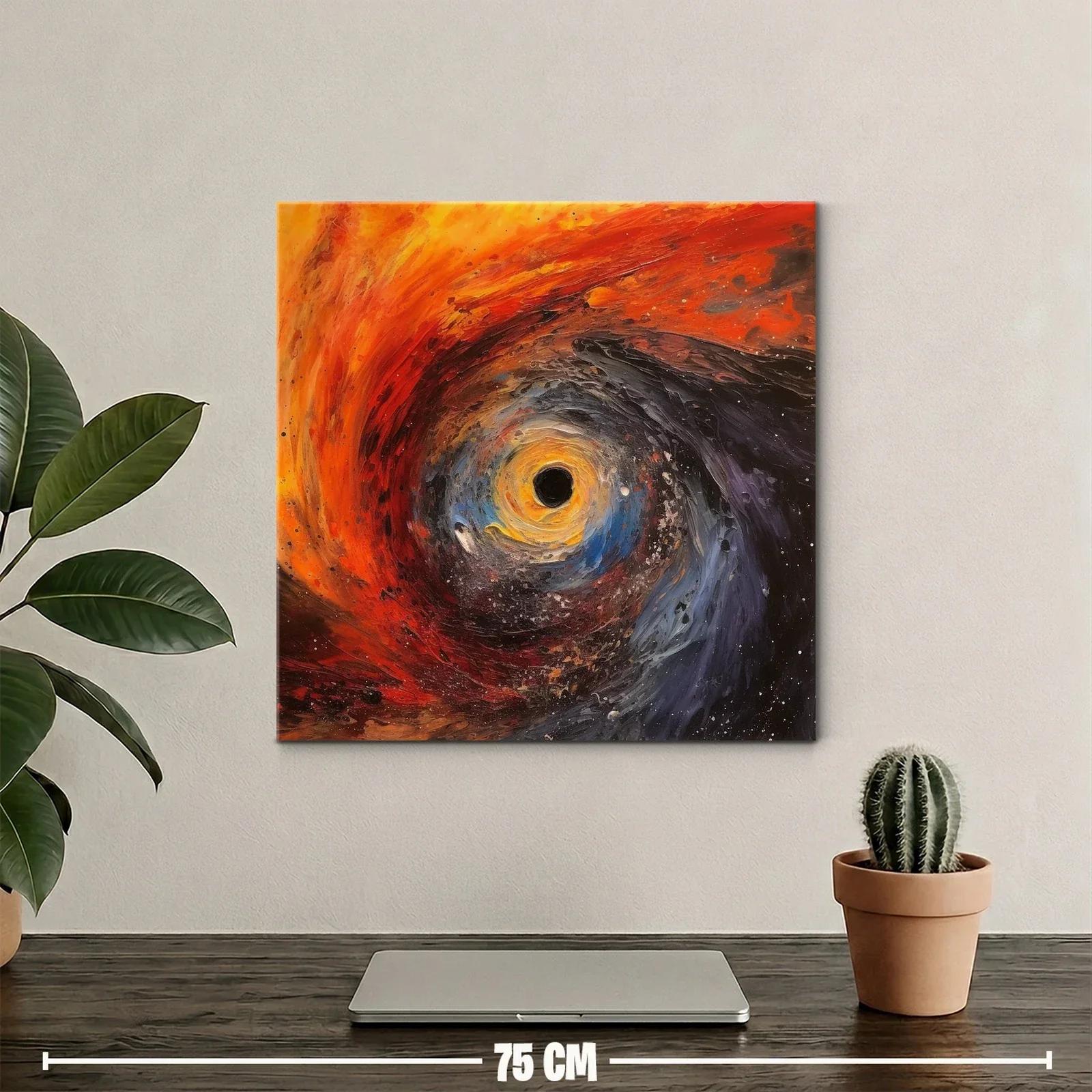 Cuadro abstracto de remolino cósmico en tonos intensos — miniatura 2