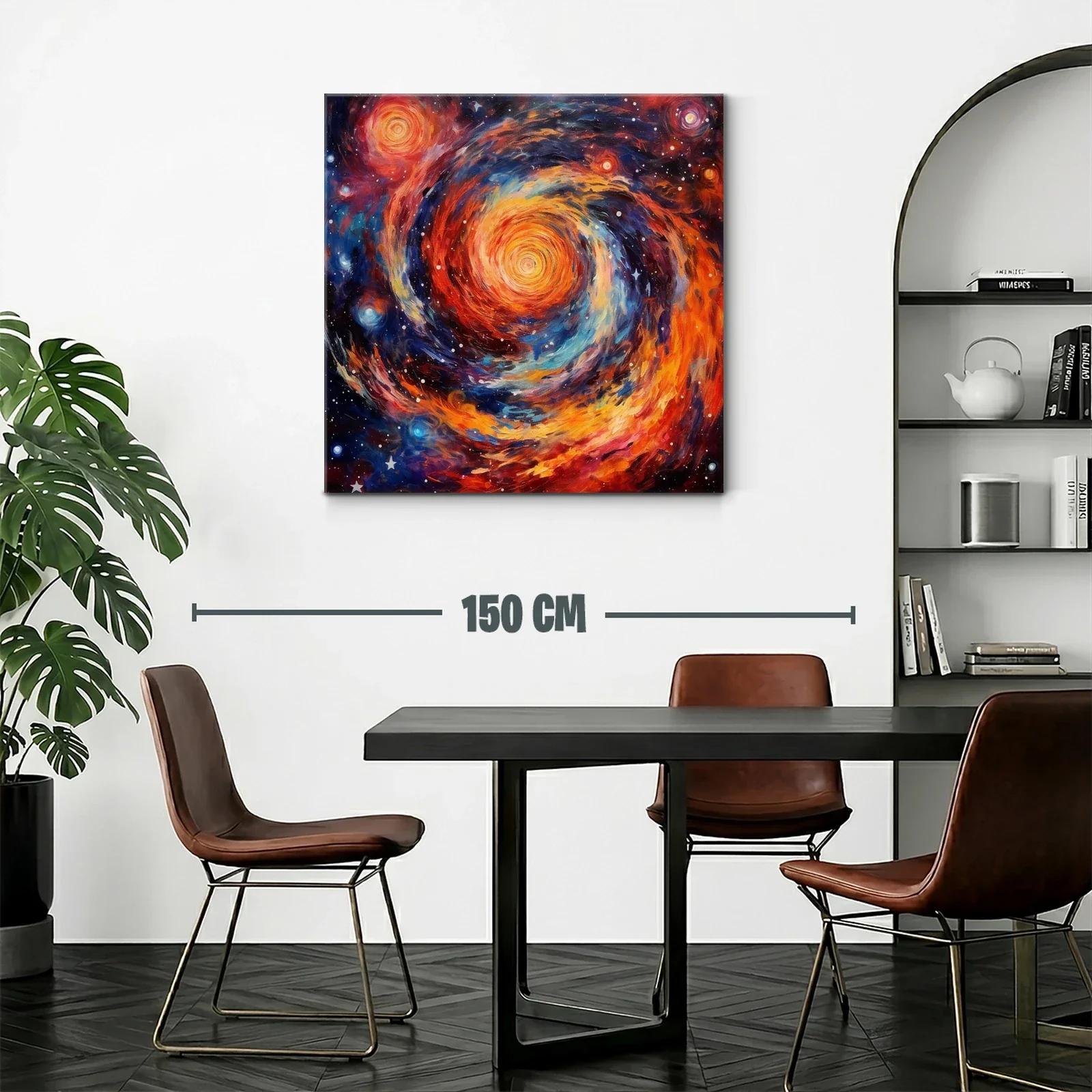 Cuadro abstracto con espiral cósmica brillante y vibrante — miniatura 2