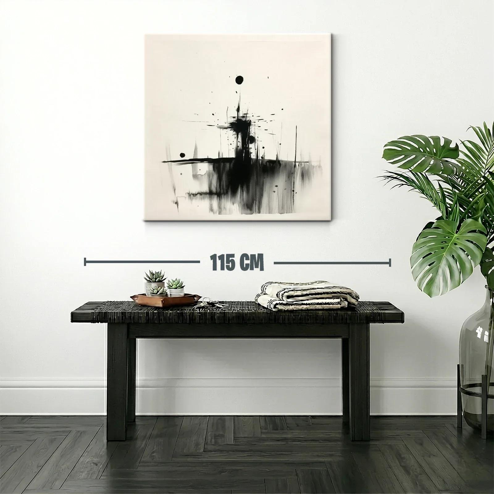 Composición abstracta en blanco y negro contemporánea — miniatura 2