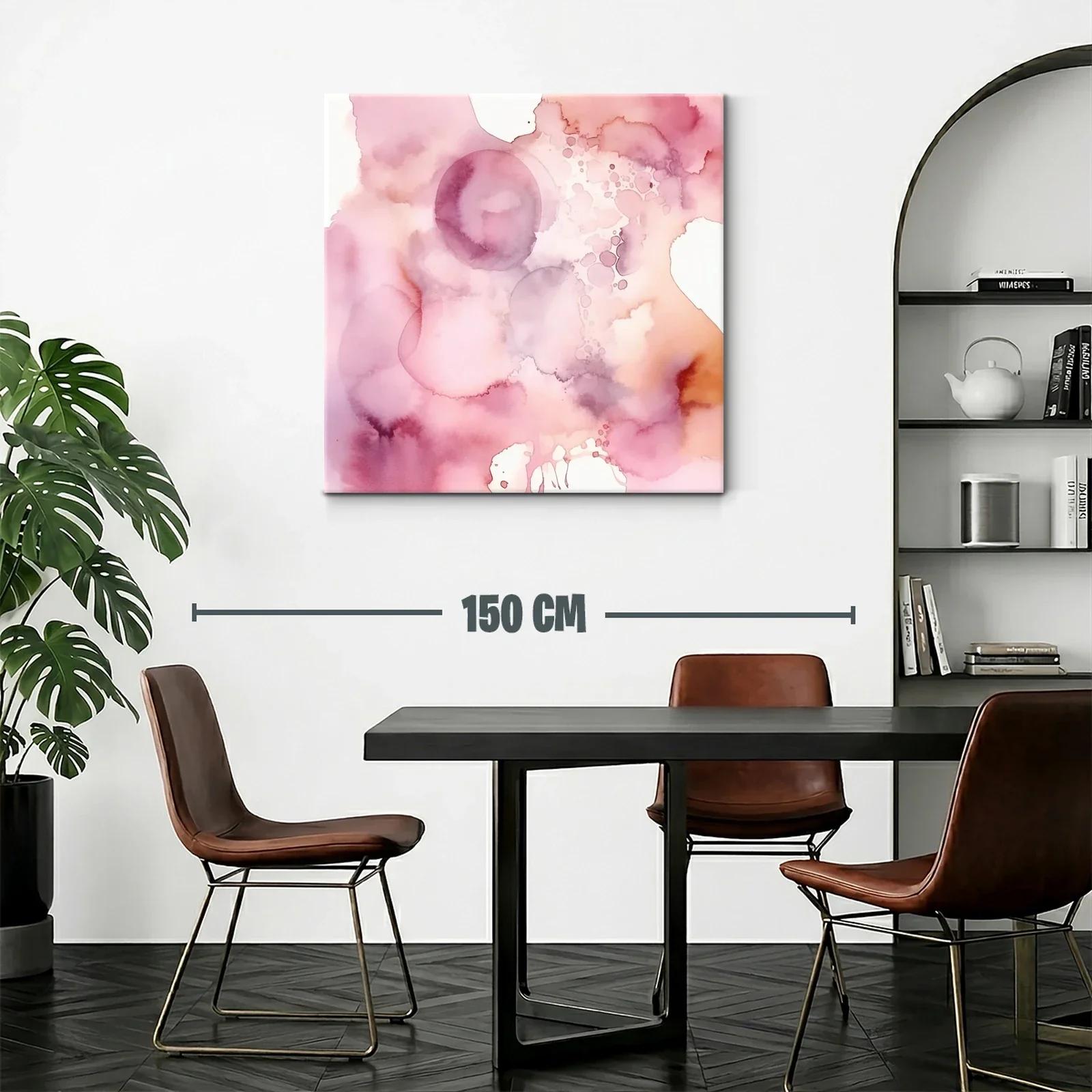 Cuadro abstracto en tonos rosas y melocotón suave — miniatura 2