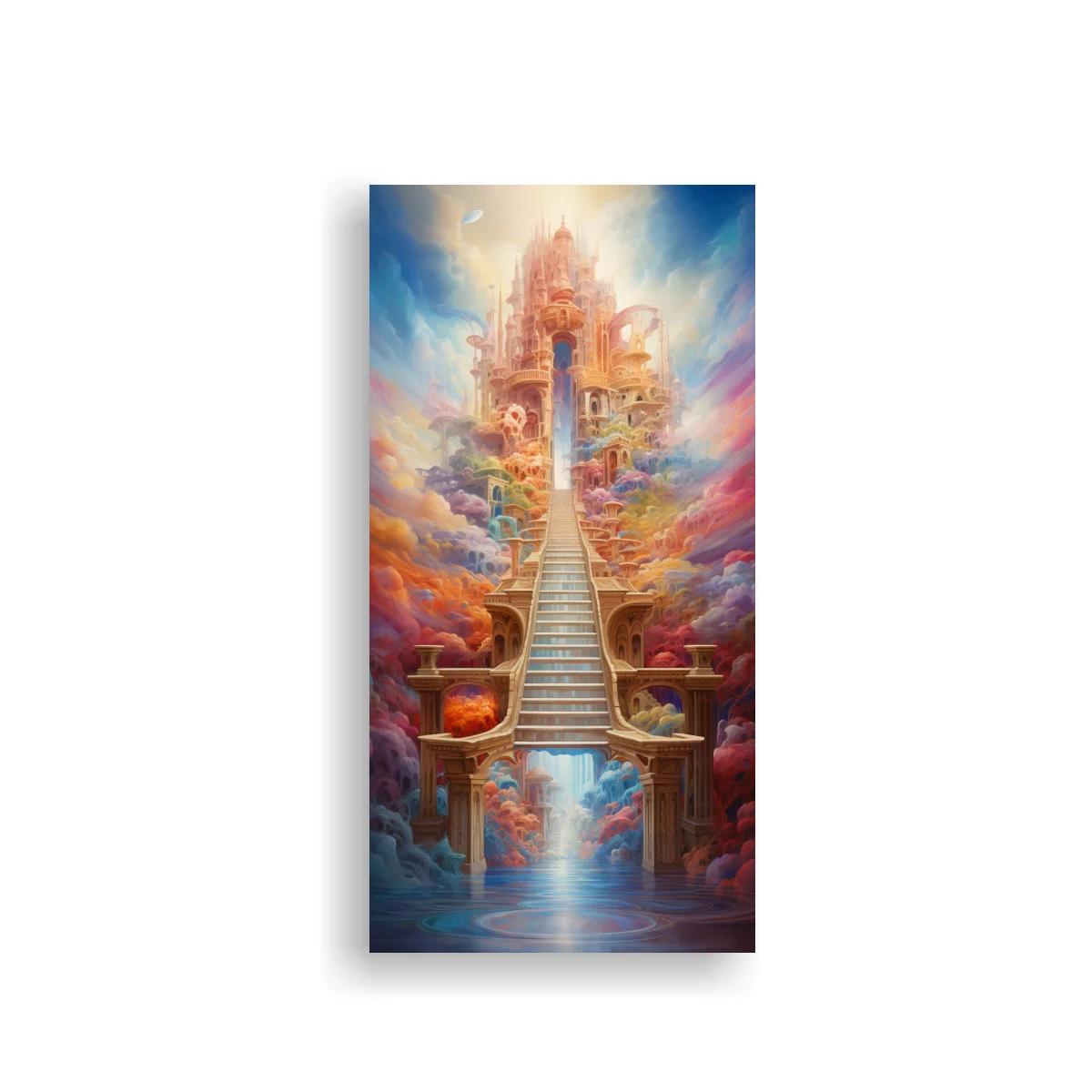 Cuadro escalera celestial hacia un palacio fantástico — imagen principal