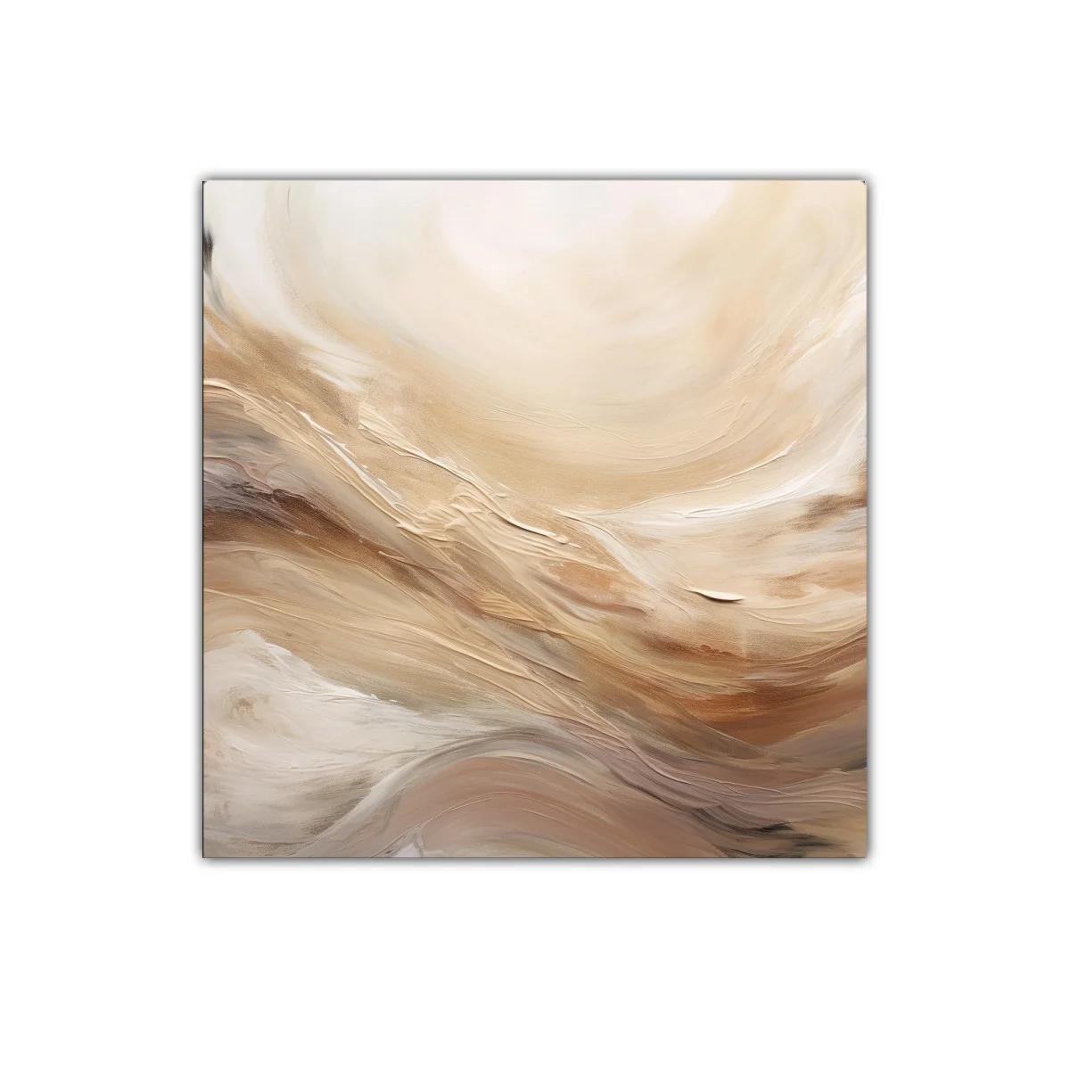 Composición abstracta con tonos tierra y crema delicados