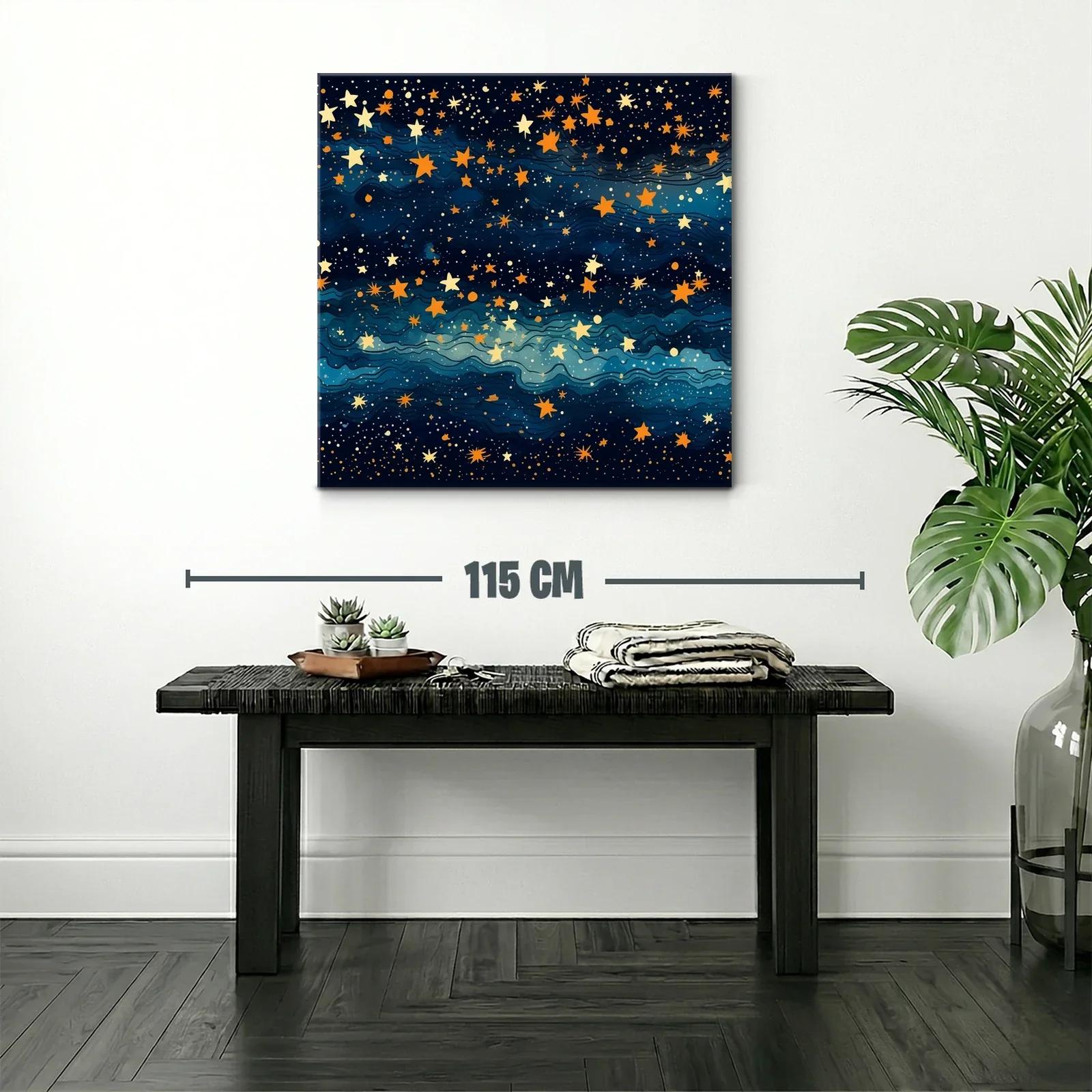 Cielo estrellado con tonos dorados y azul profundo — miniatura 2