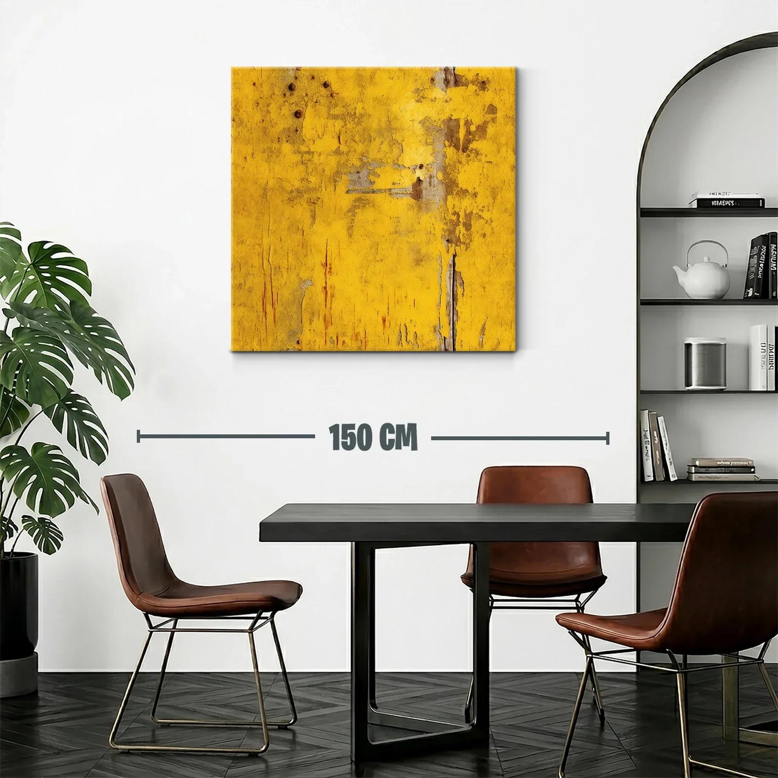 Cuadro abstracto en tonos amarillos y ocres envejecidos — miniatura 2