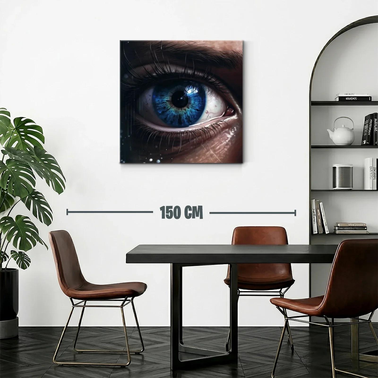 Detalle impactante de un ojo azul con texturas profundas — miniatura 2