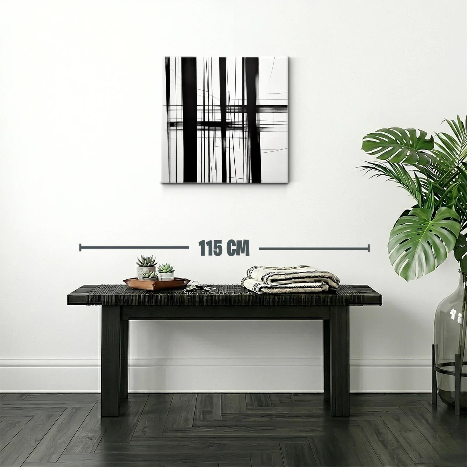 Composición abstracta en blanco y negro con líneas geométricas — miniatura 2