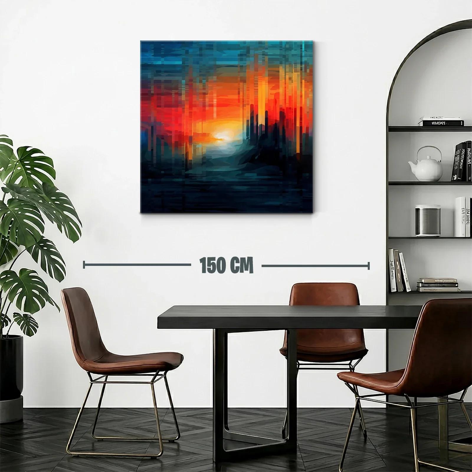 Atardecer abstracto con tonos cálidos y fríos vibrantes — miniatura 2