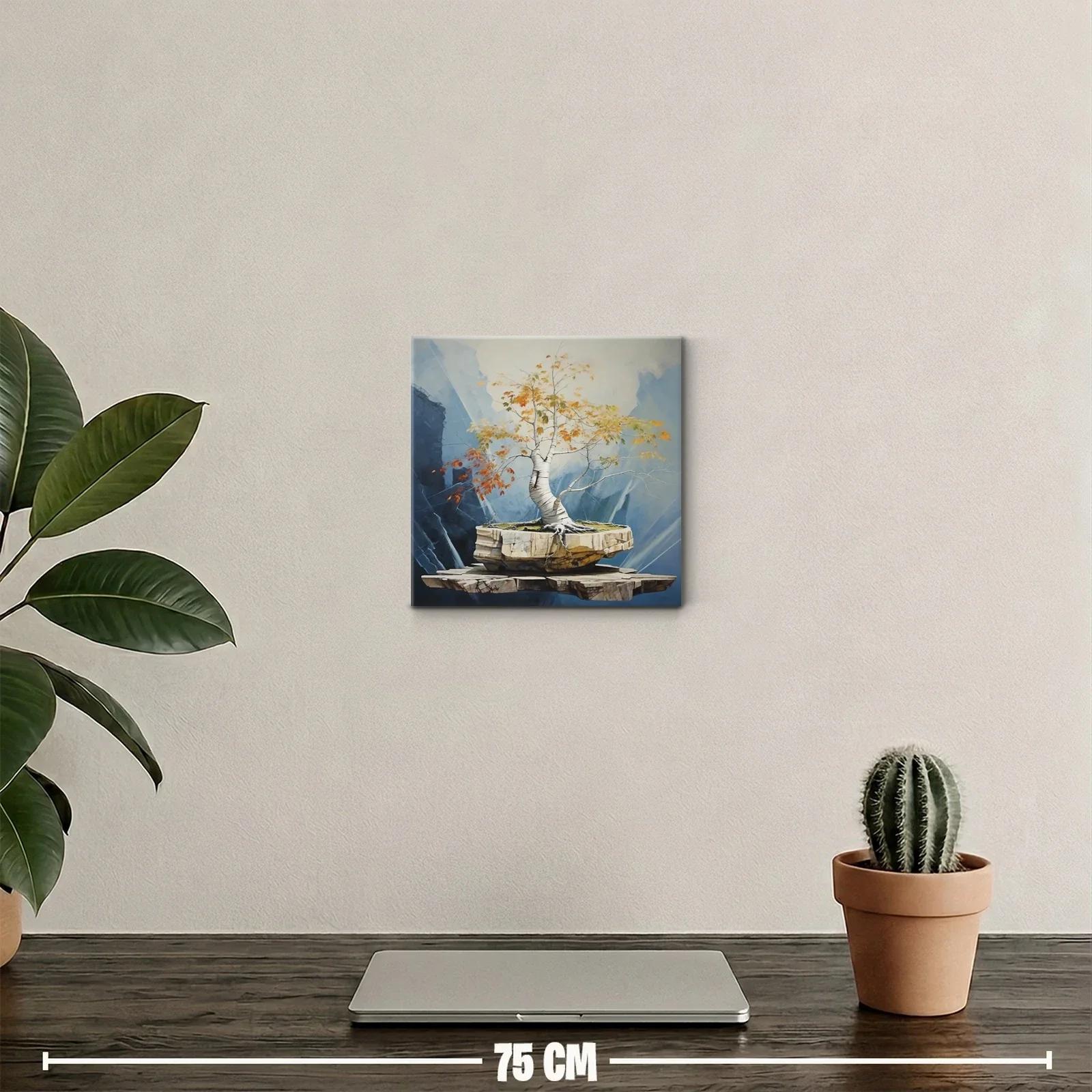 Árbol solitario en roca flotante con tonos otoñales — miniatura 2