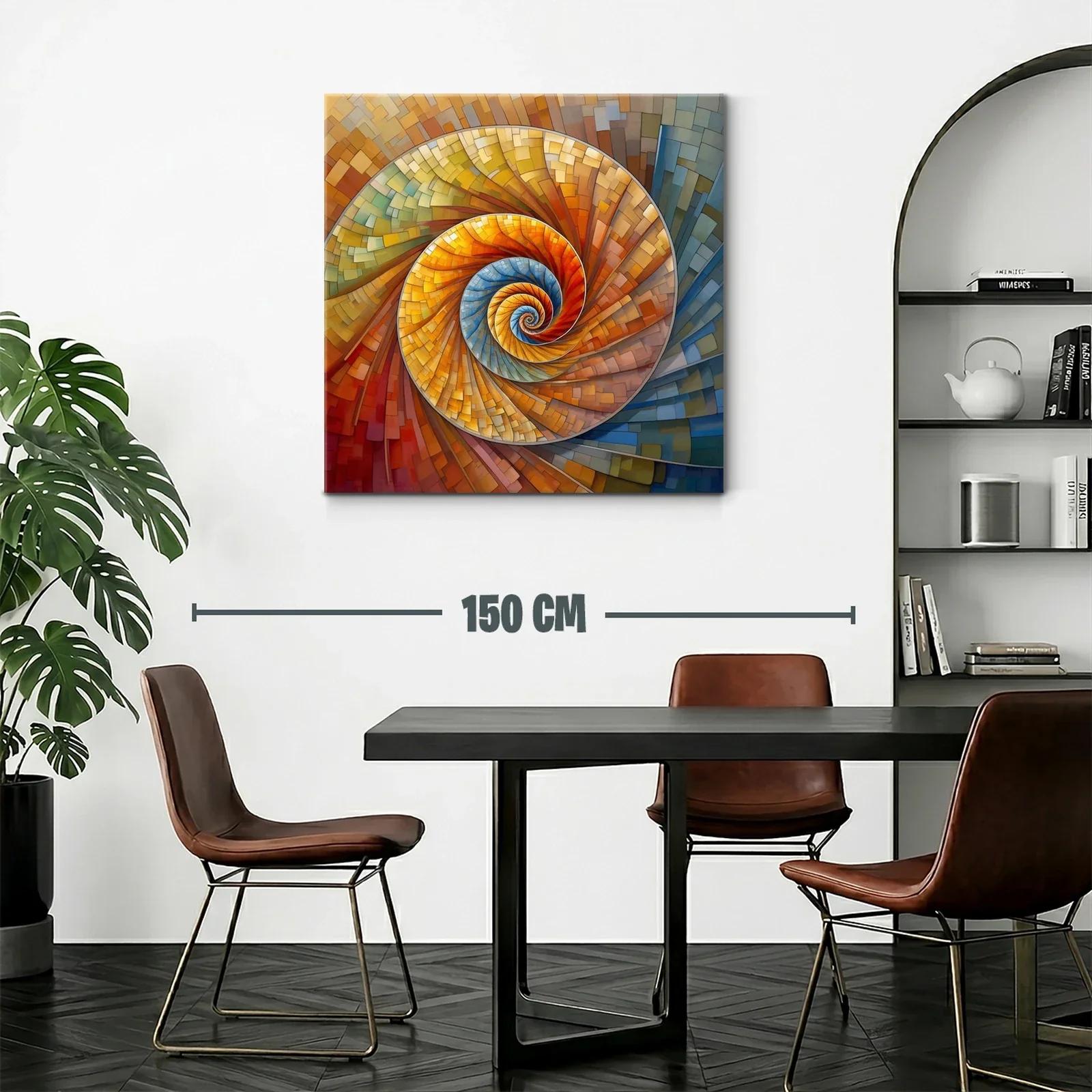 Espiral abstracta en cálidos tonos terrosos y azules suaves — miniatura 2