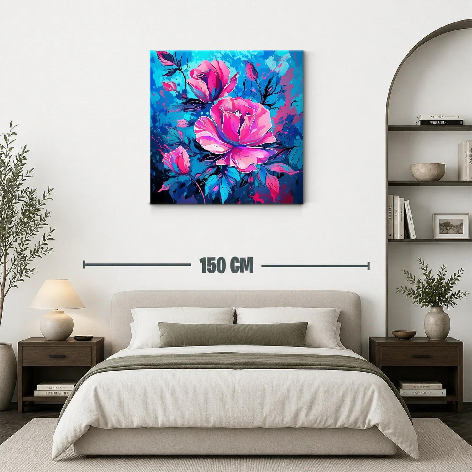 Flores vibrantes con tonos rosas y azules intensos — miniatura 3