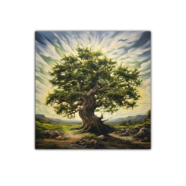 Árbol milenario en paisaje natural y luminoso
