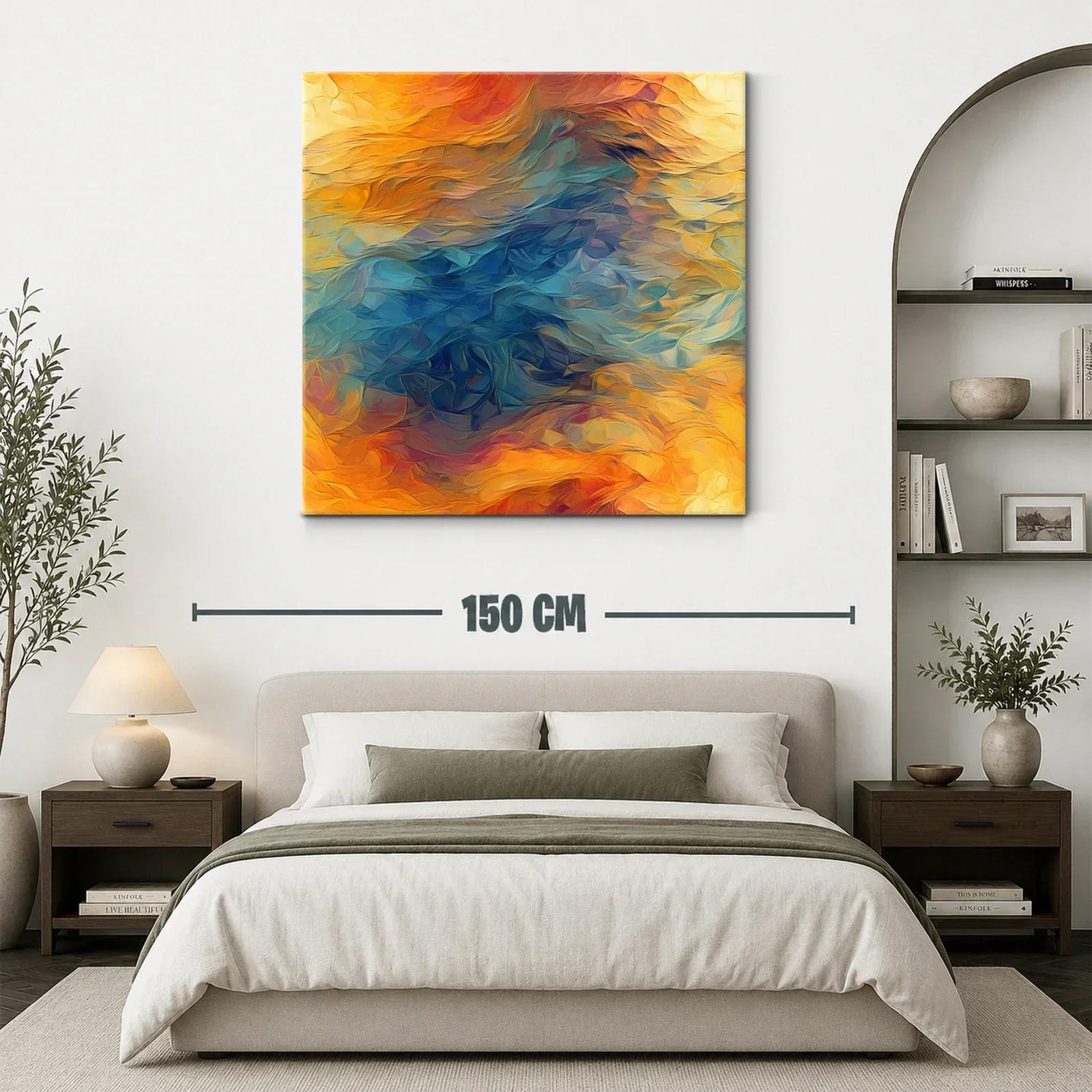 Composición abstracta con tonos cálidos y fríos vibrantes — miniatura 3