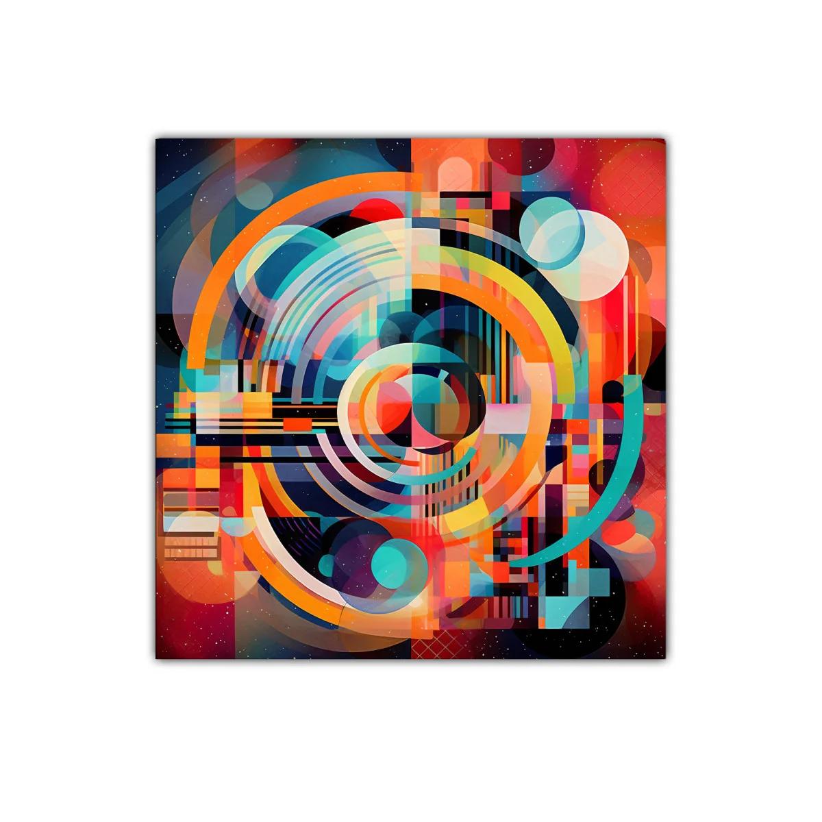 Composición abstracta con círculos y vibrantes colores cálidos — miniatura 1
