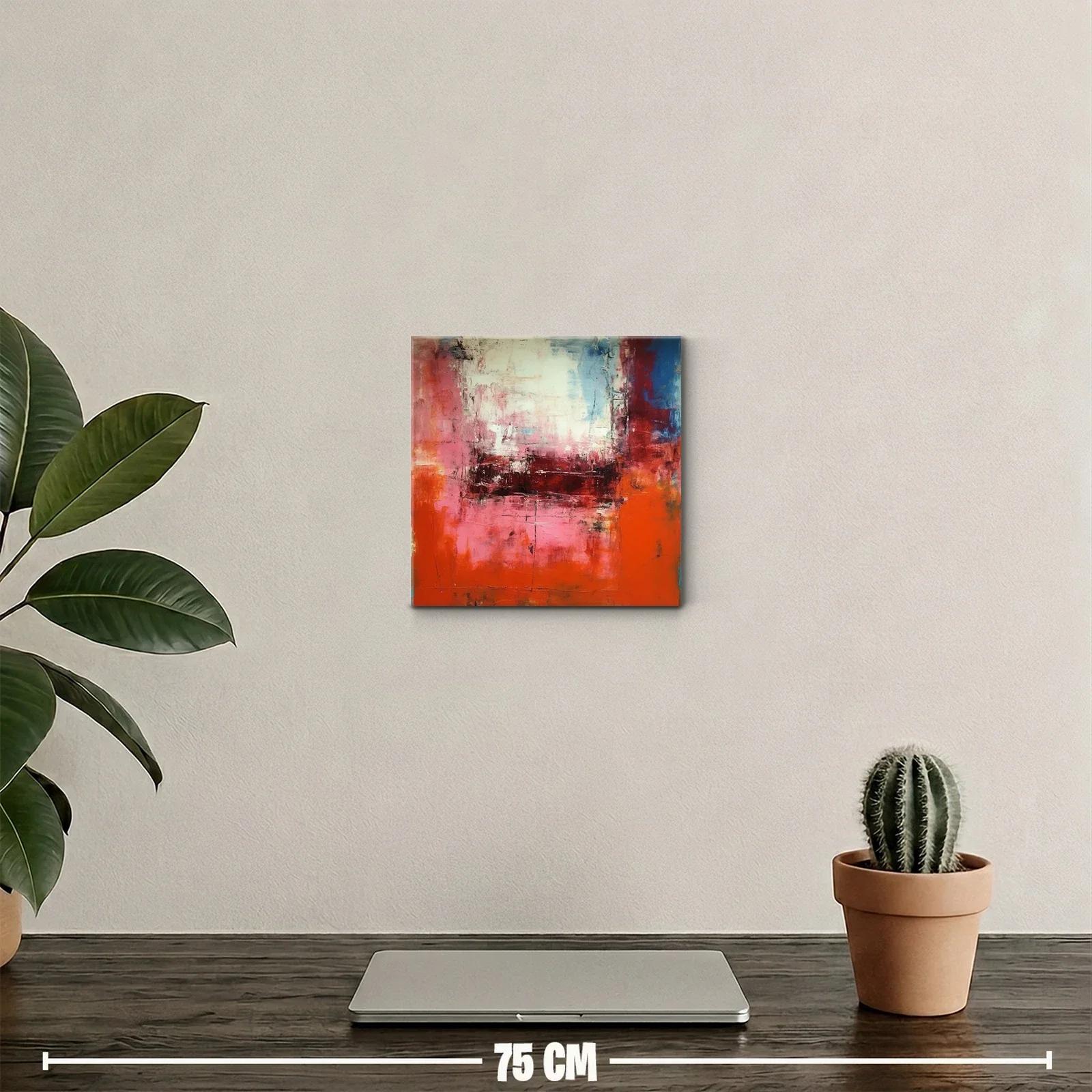 Cuadro decorativo abstracto en tonalidades cálidas y vibrantes — miniatura 2