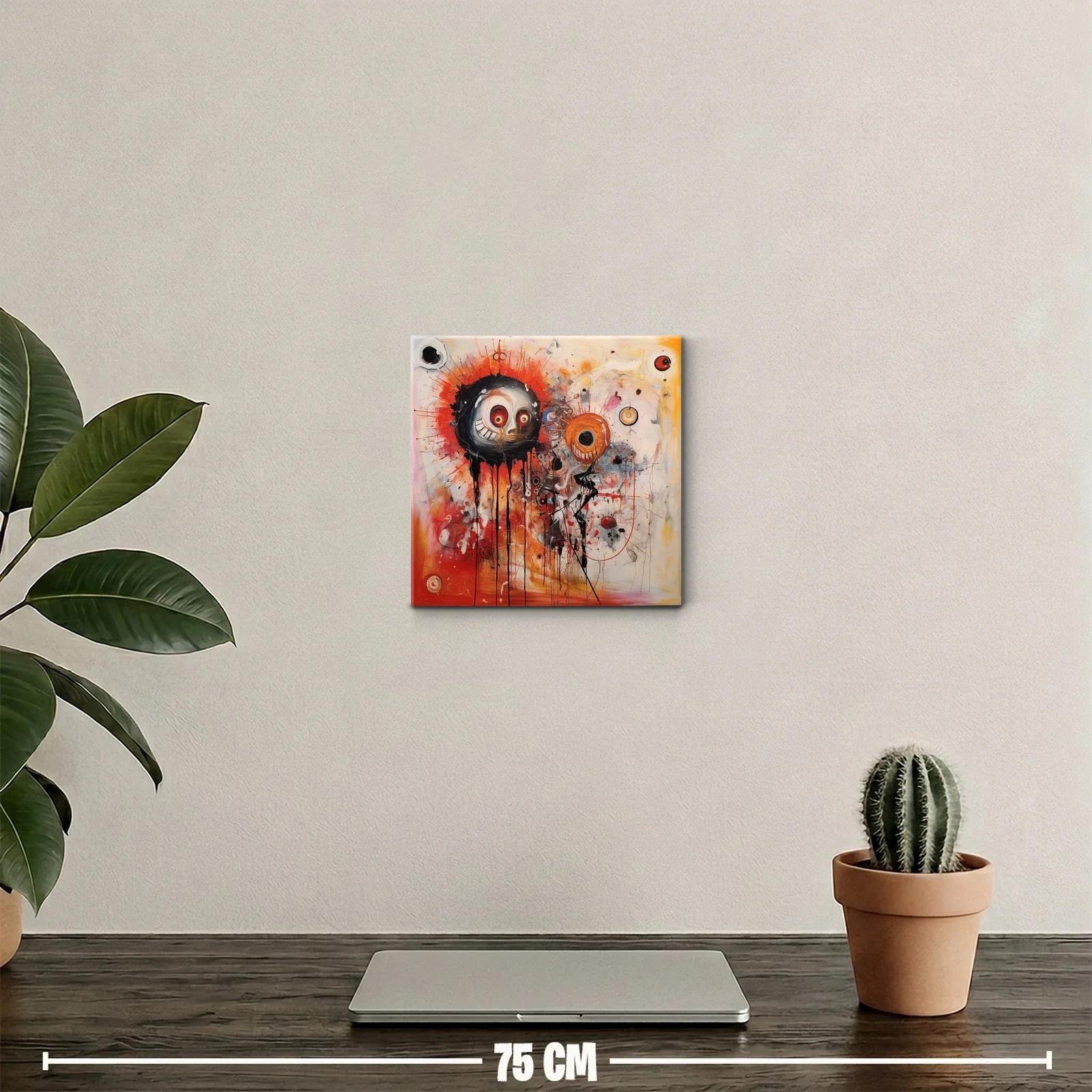 Cuadro abstracto con formas expresivas y colores intensos — miniatura 2