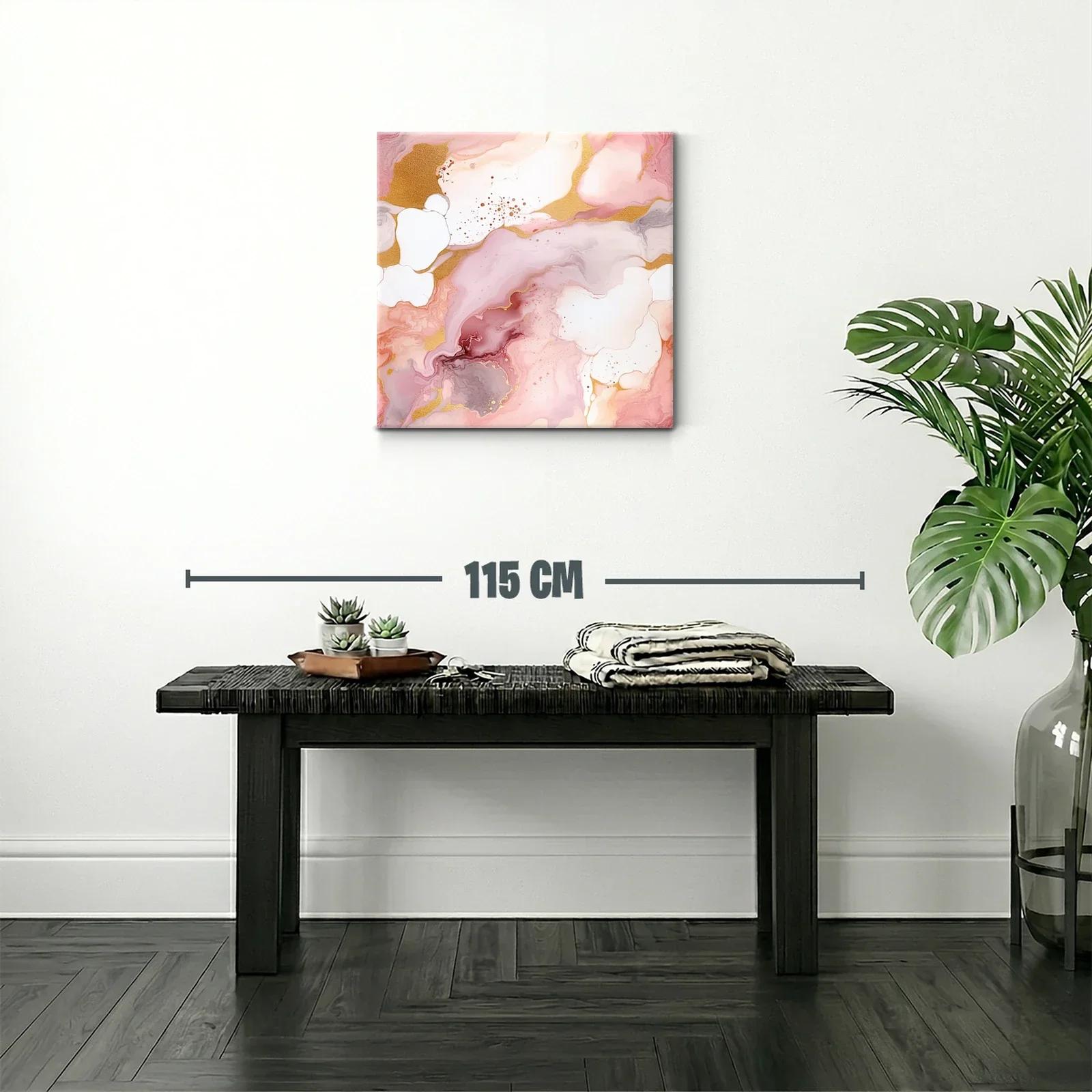 Composición abstracta en tonos rosa y dorado elegante y suave — miniatura 2