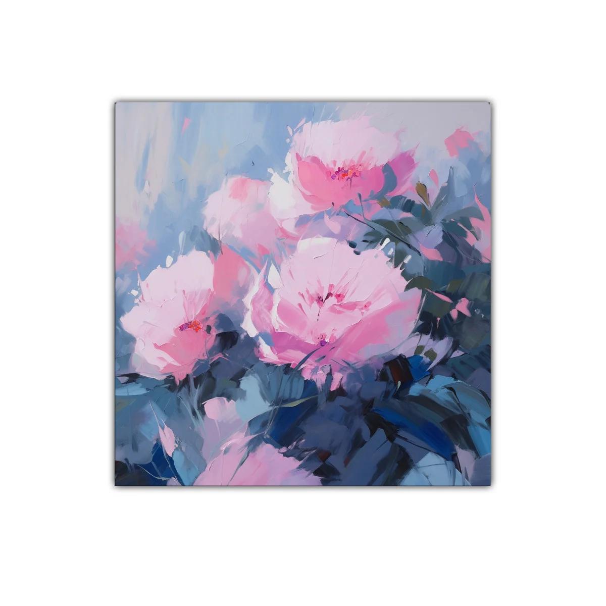 Flores rosas sobre fondo azul para decoraciones delicadas — imagen principal