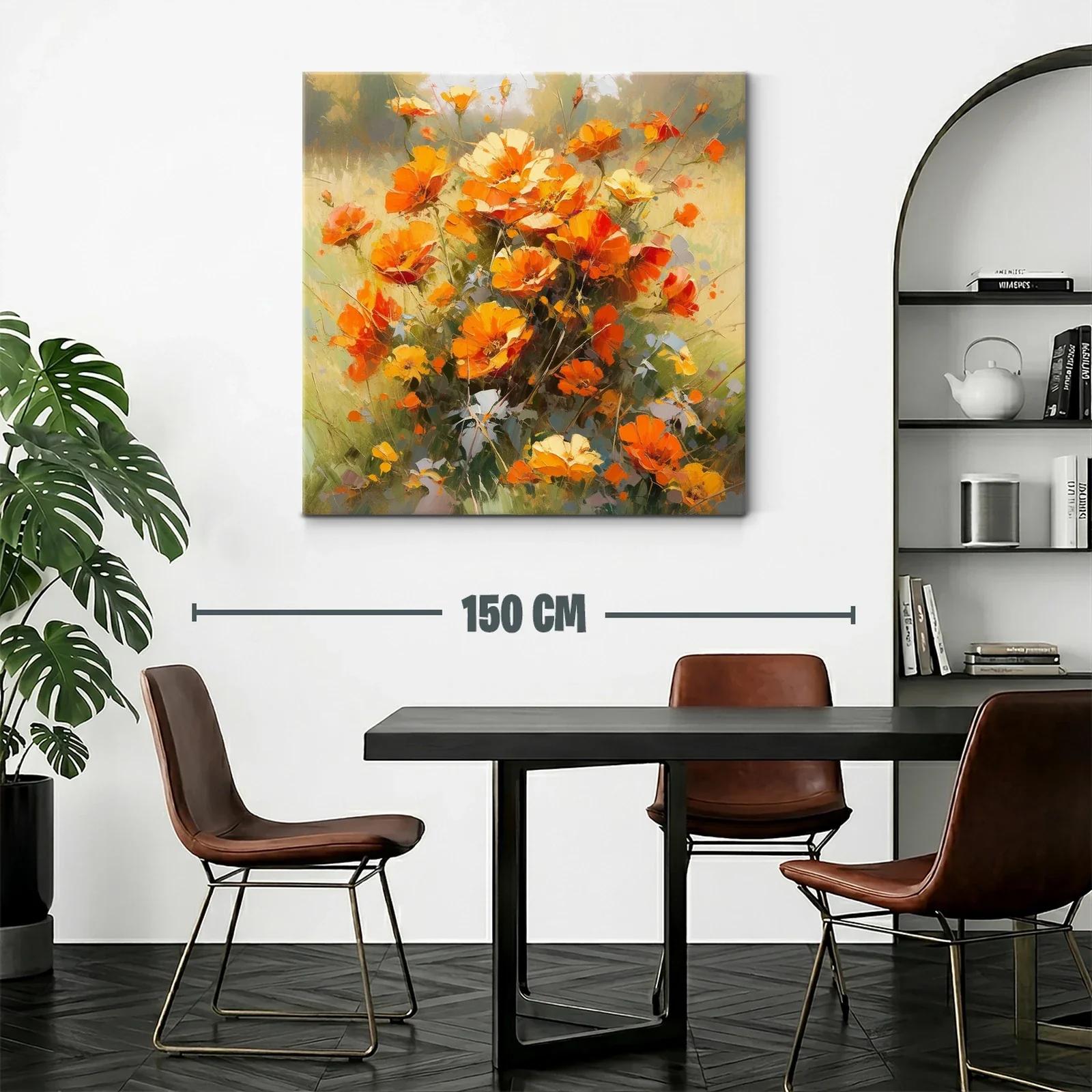 Cuadro floral con vibrantes tonos naranjas y amarillos — miniatura 2