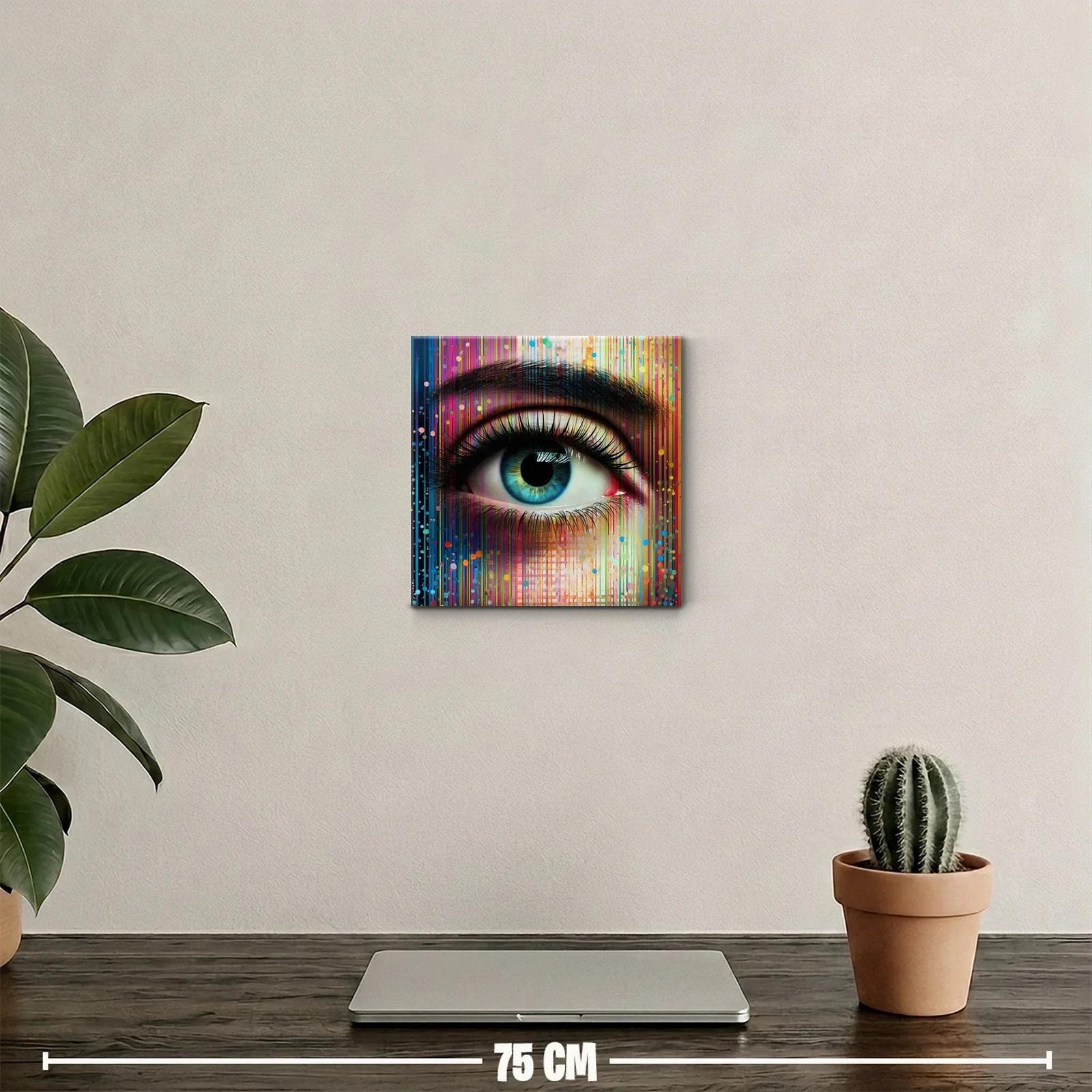 Impactante ojo azul con arte abstracto colorido — miniatura 2