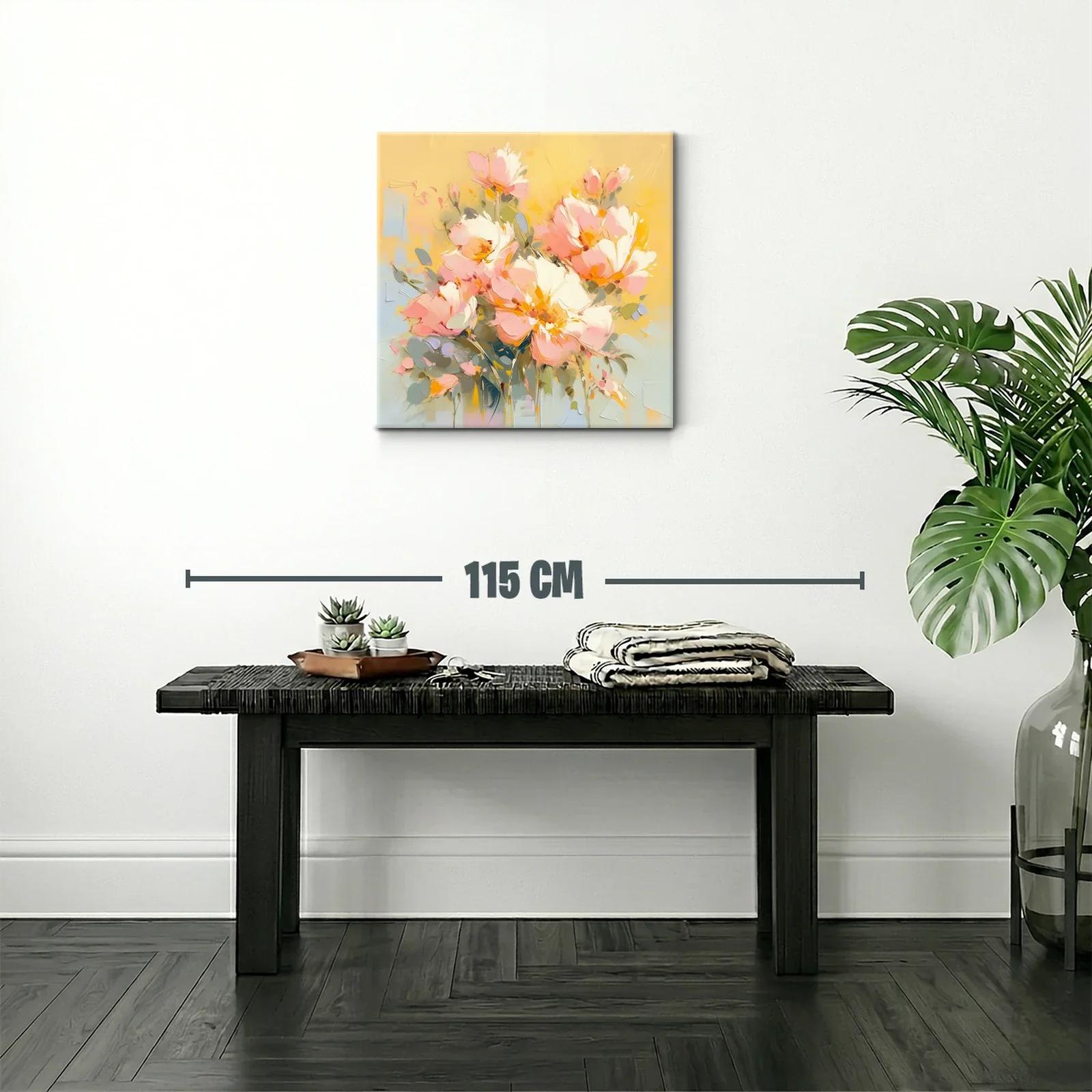 Cuadro con ramo de flores en tonos pastel — miniatura 2