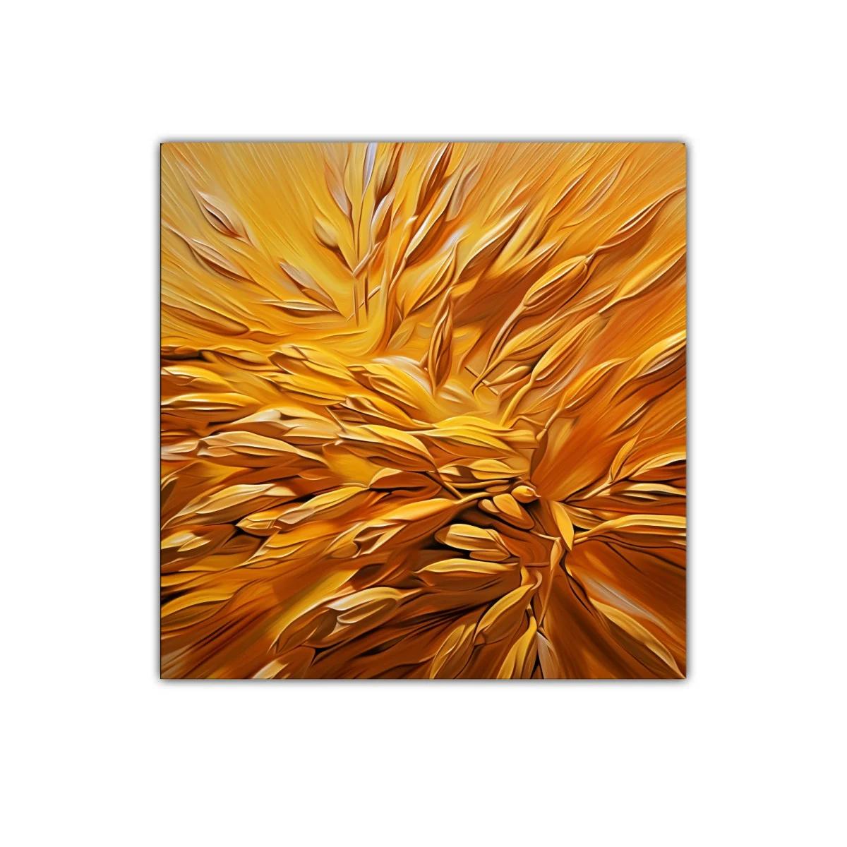 Cuadro decorativo con textura abstracta en tonos dorados — imagen principal