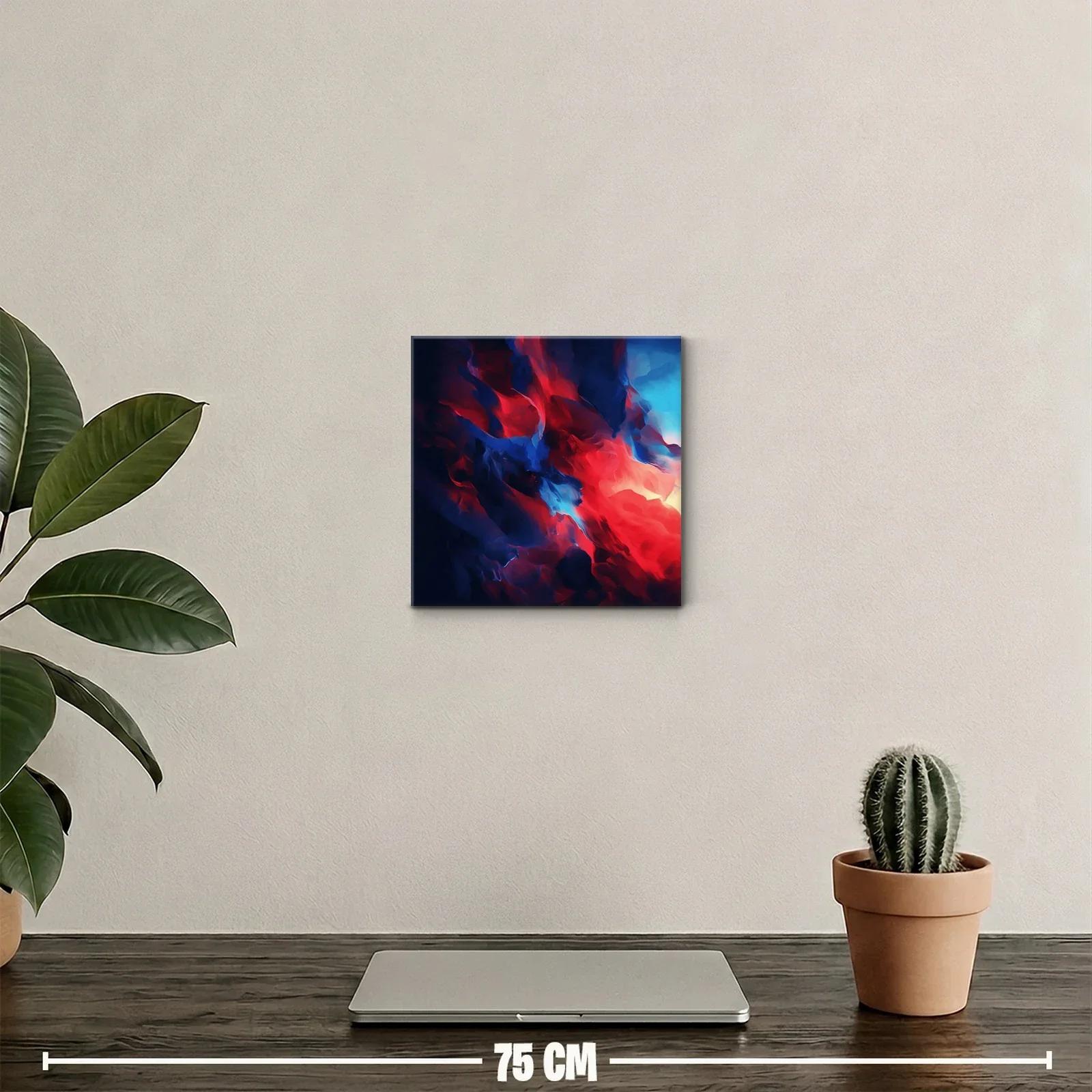 Cuadro abstracto con enérgicos tonos rojos y azules intensos — miniatura 2