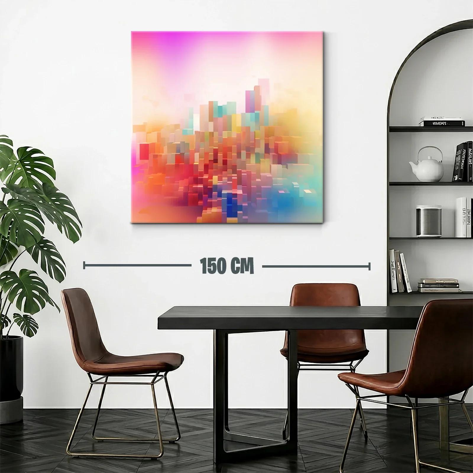 Composición abstracta en tonos cálidos y pastel vibrante — miniatura 2