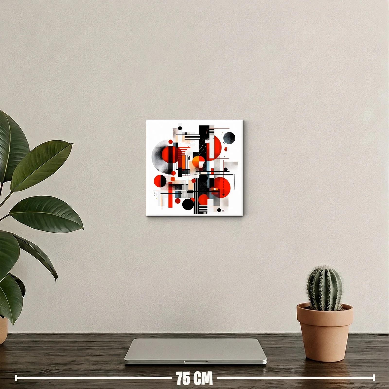 Composición abstracta con formas geométricas en rojo y negro — miniatura 2