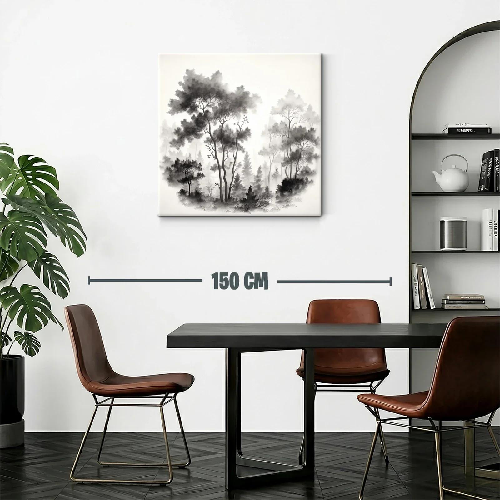 Bosque nebuloso en tonos grises para un ambiente sereno — miniatura 2