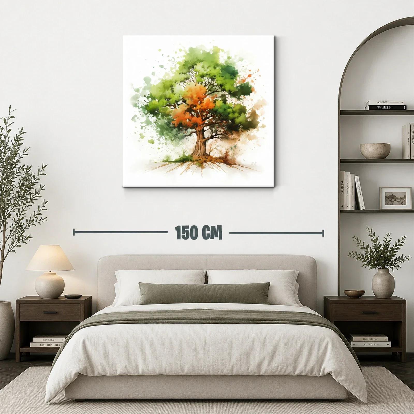 Árbol vibrante con tonos verdes y naranjas llenos de vida — miniatura 3