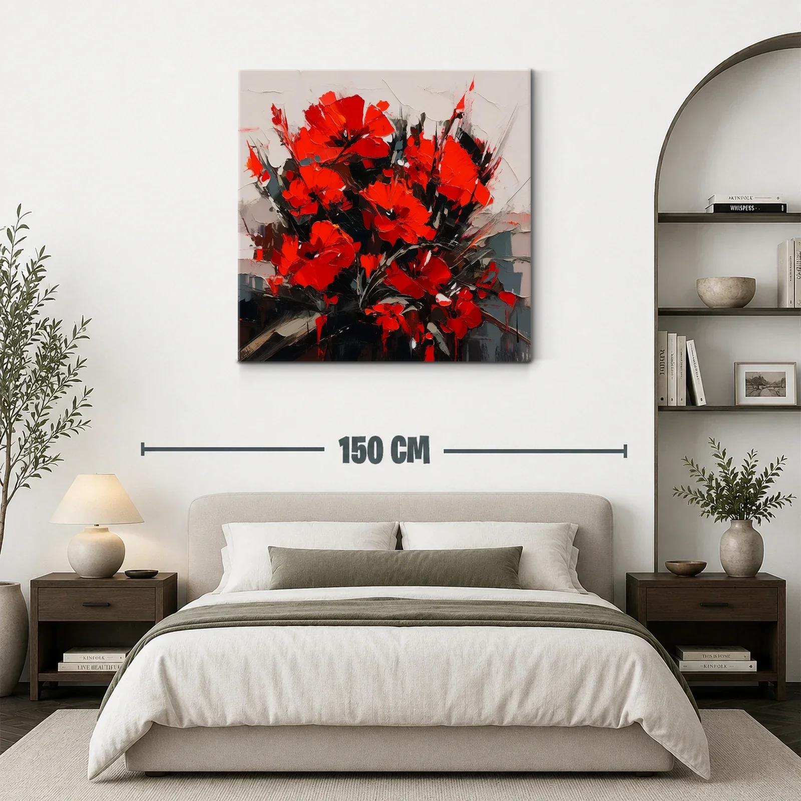 Composición vibrante de flores rojas con contraste oscuro — miniatura 3
