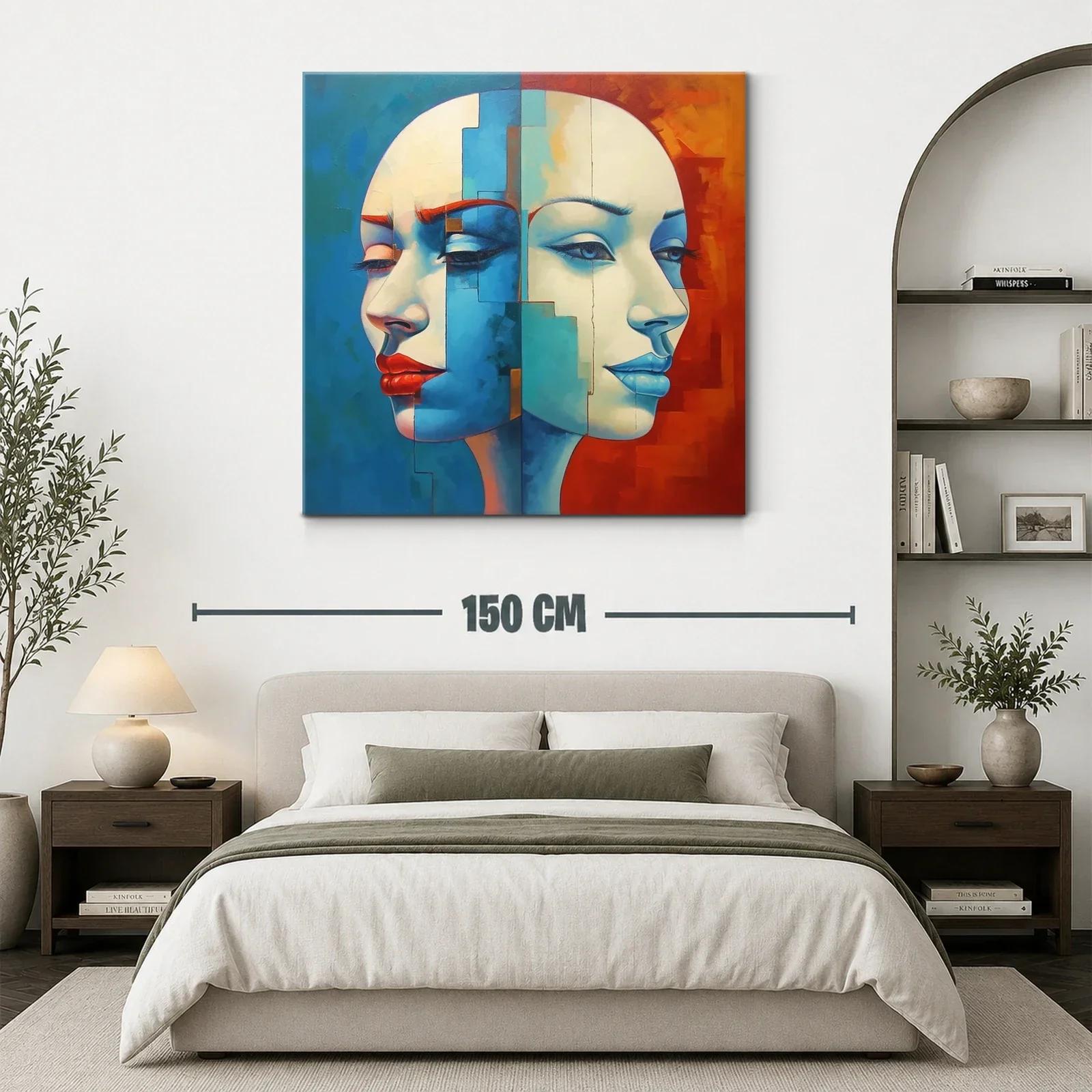 Retrato dual con contraste cálido y frío en tonos intensos — miniatura 3