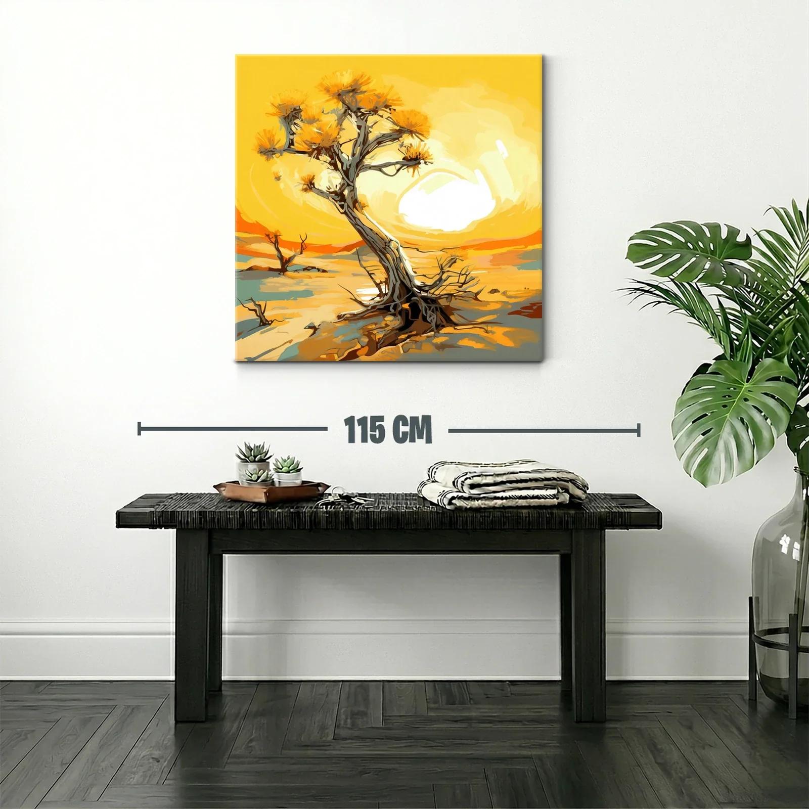 Árbol solitario en paisaje desértico iluminado al atardecer — miniatura 2
